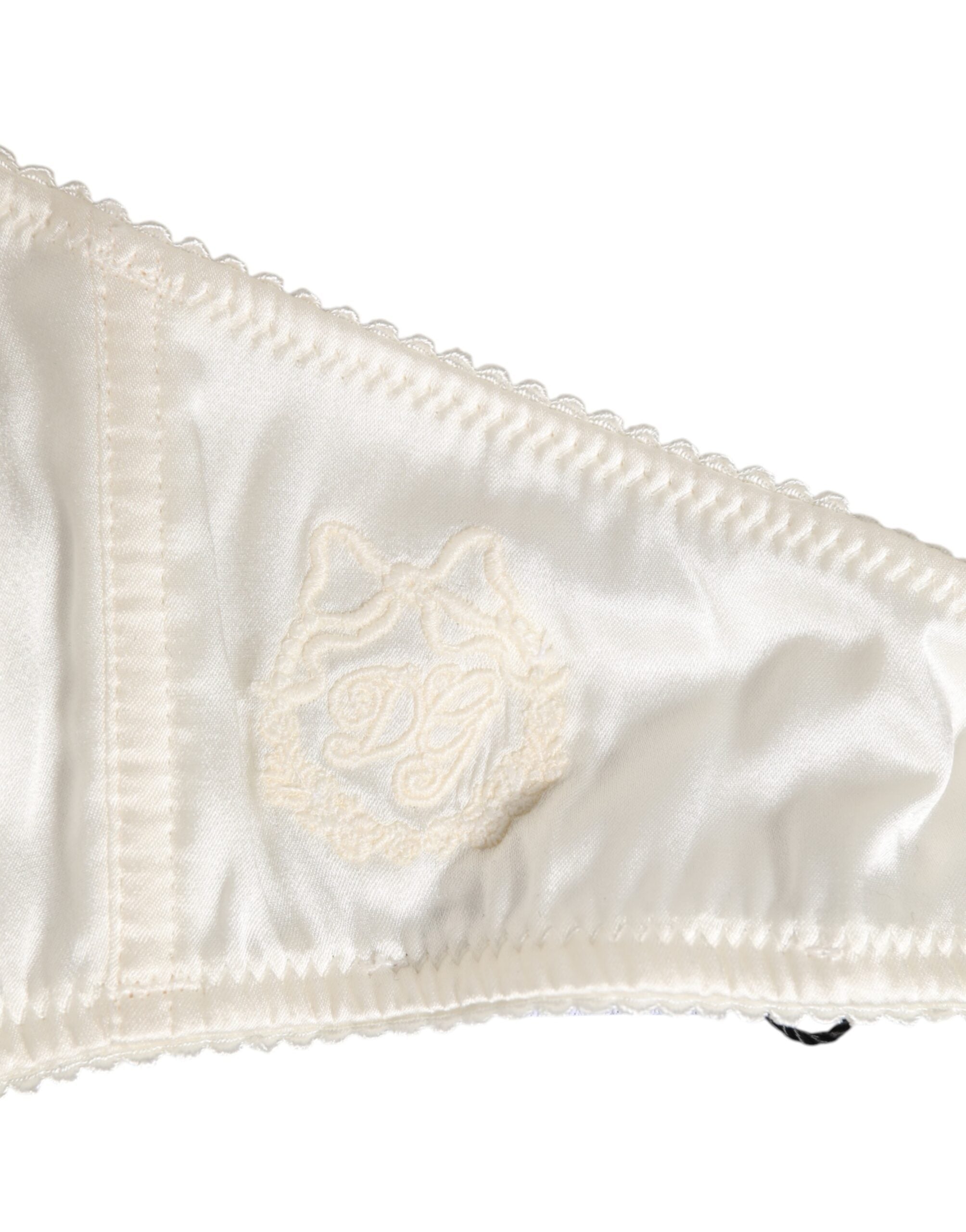 Dolce & Gabbana White Silk Satin Balconnet Lingerie Bra Underwear Dolce & Gabbana