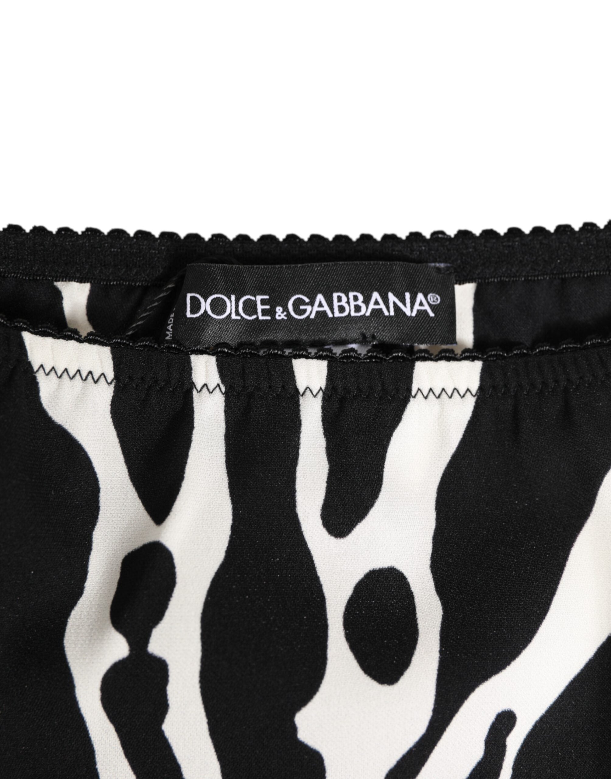 Dolce & Gabbana Black White Zebra Print Slip Briefs Underwear Dolce & Gabbana