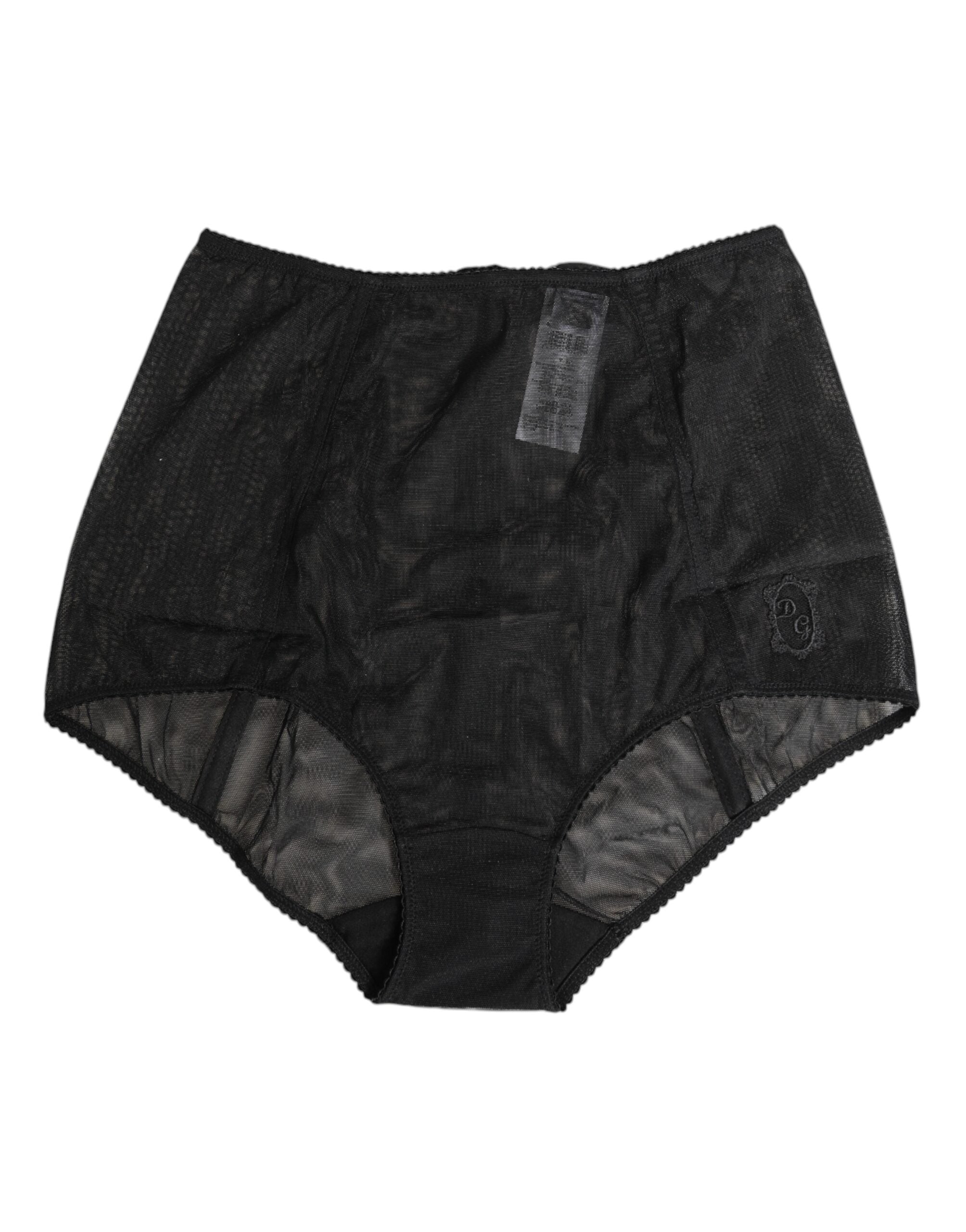 Dolce & Gabbana Black High Waist Mesh Sheer Shapewear Underwear Dolce & Gabbana