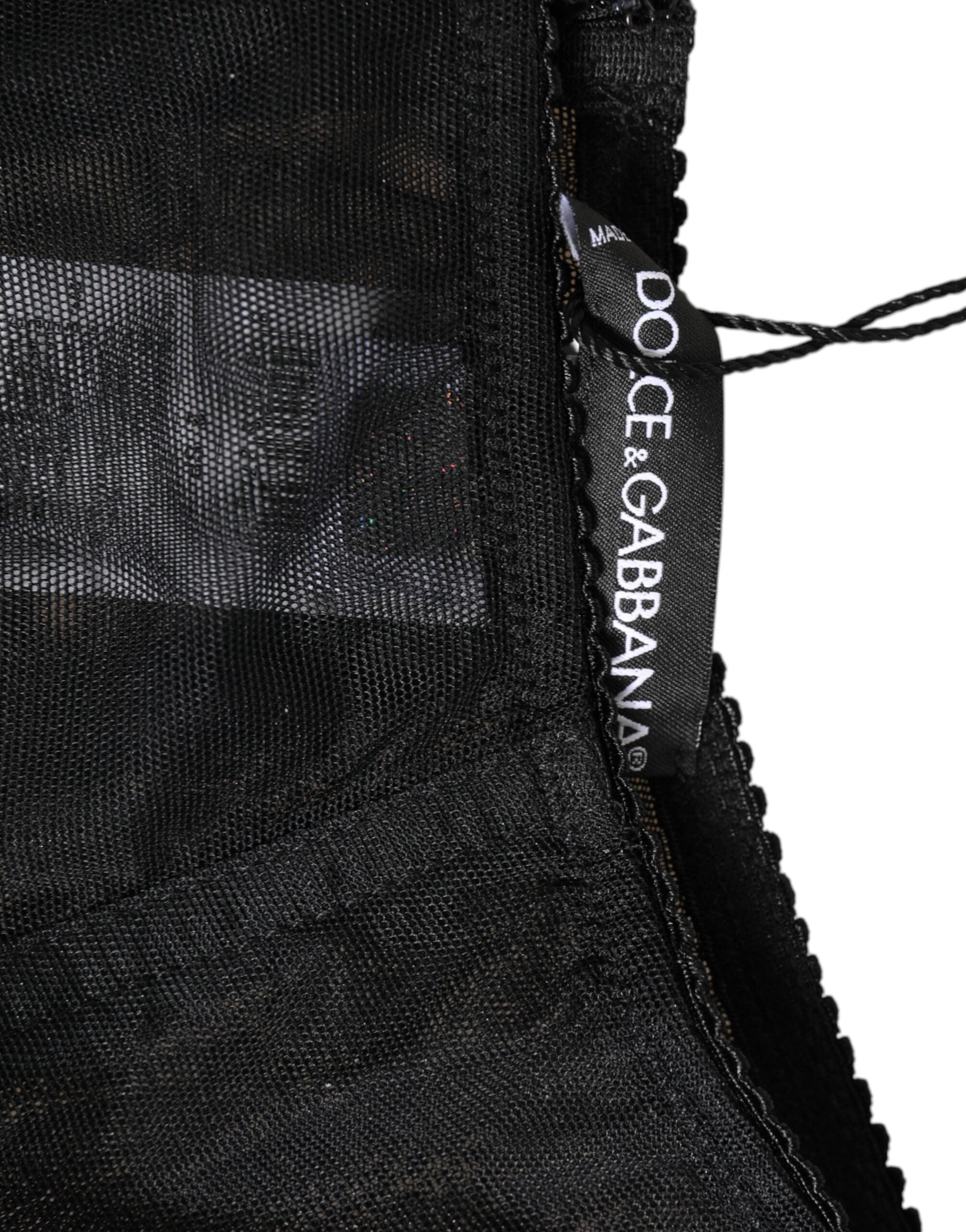 Dolce & Gabbana Black High Waist Mesh Sheer Shapewear Underwear Dolce & Gabbana