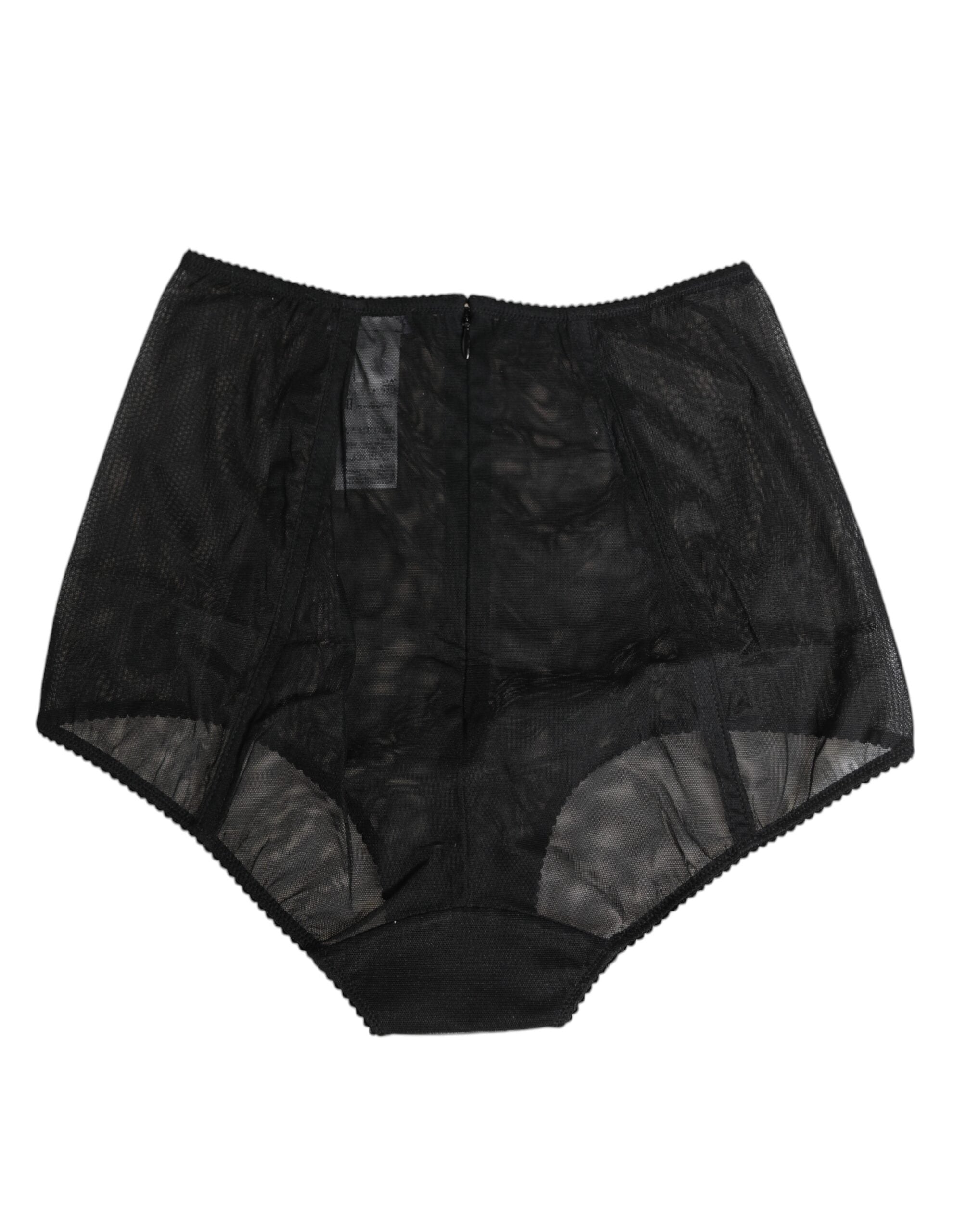 Dolce & Gabbana Black High Waist Mesh Sheer Shapewear Underwear Dolce & Gabbana
