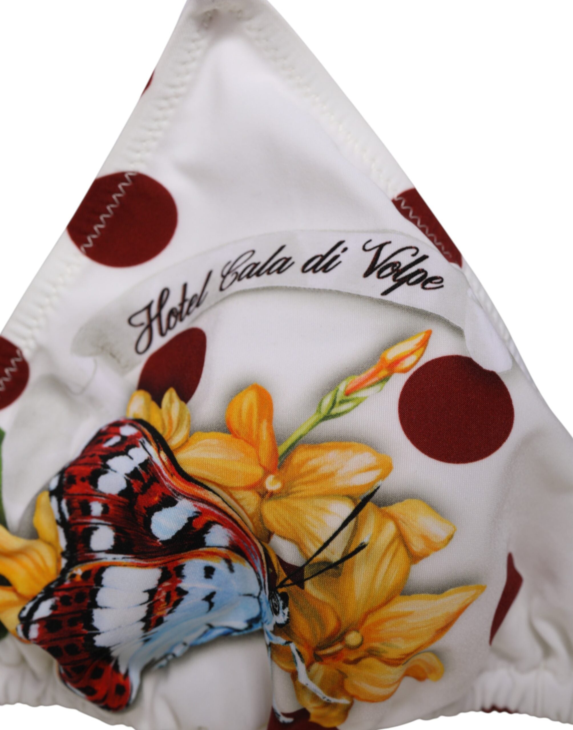 Dolce & Gabbana White Red Polka Dot Floral Print Triangle Dolce & Gabbana