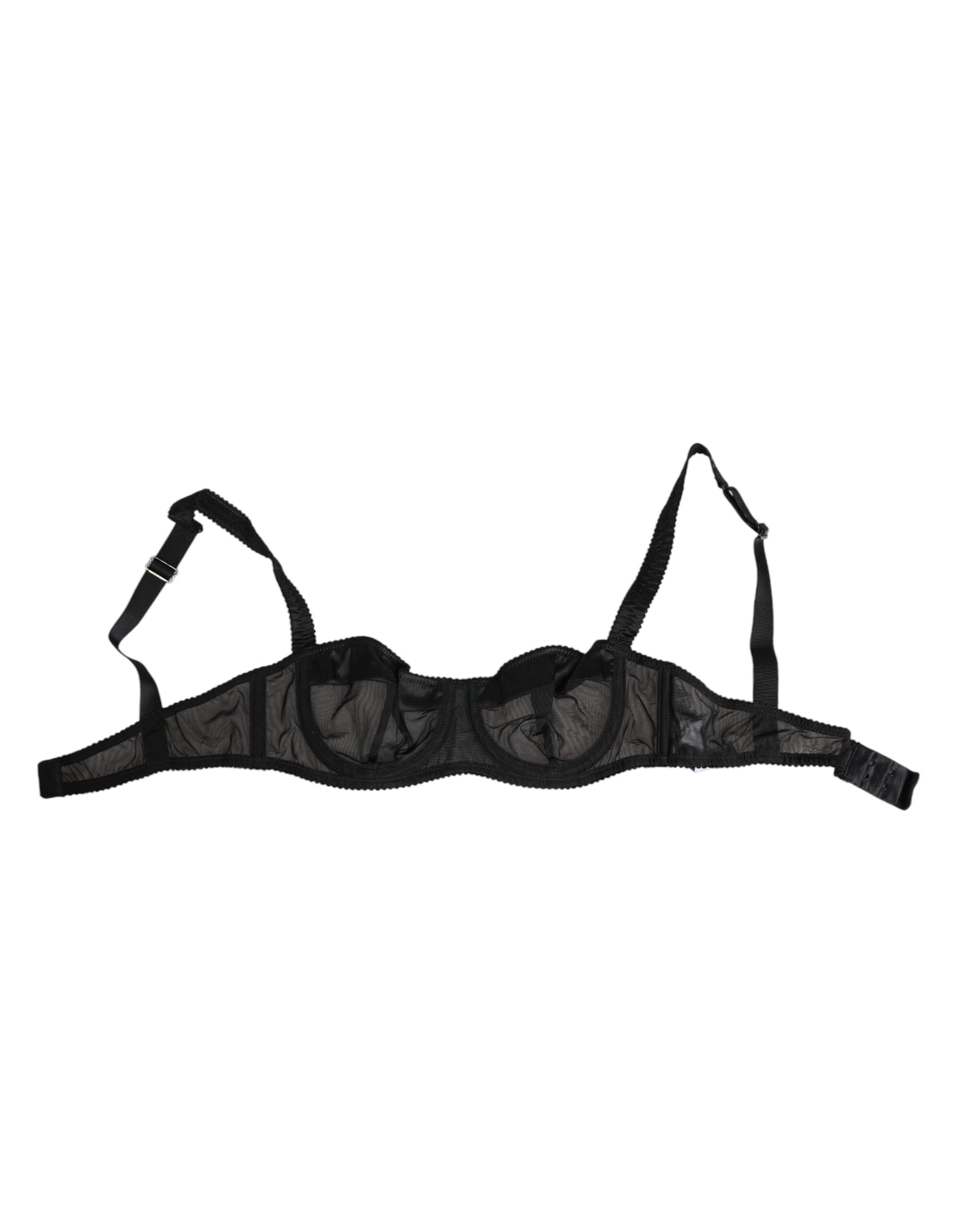 Dolce & Gabbana Black Sheer Mesh Underwire Bra  Underwear Dolce & Gabbana