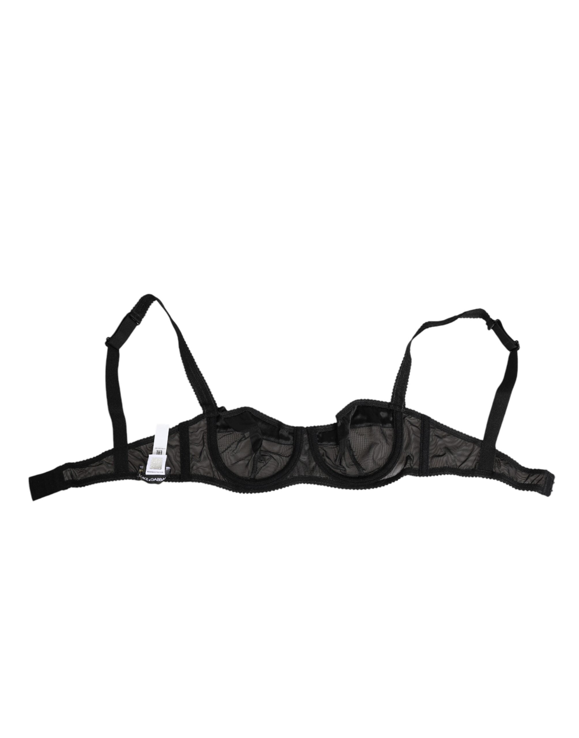 Dolce & Gabbana Black Sheer Mesh Underwire Bra  Underwear Dolce & Gabbana