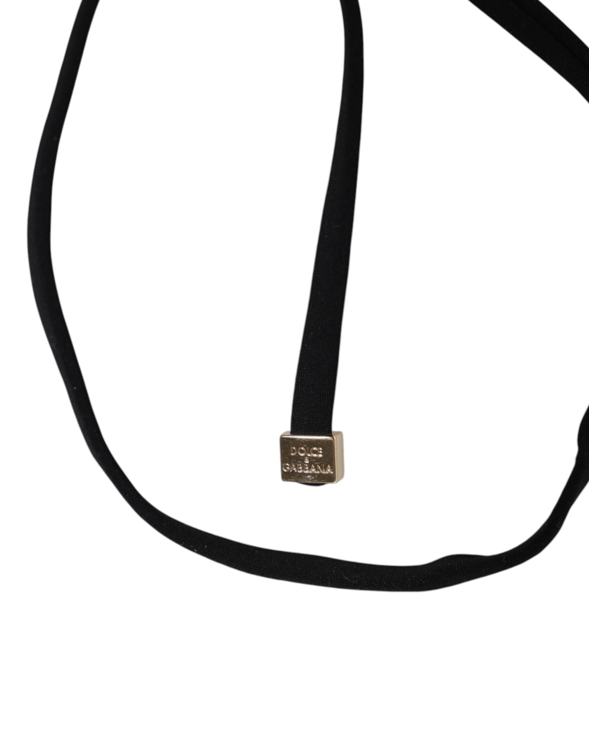 Dolce & Gabbana Black Embroidered Triangle Swimwear Underwear Dolce & Gabbana