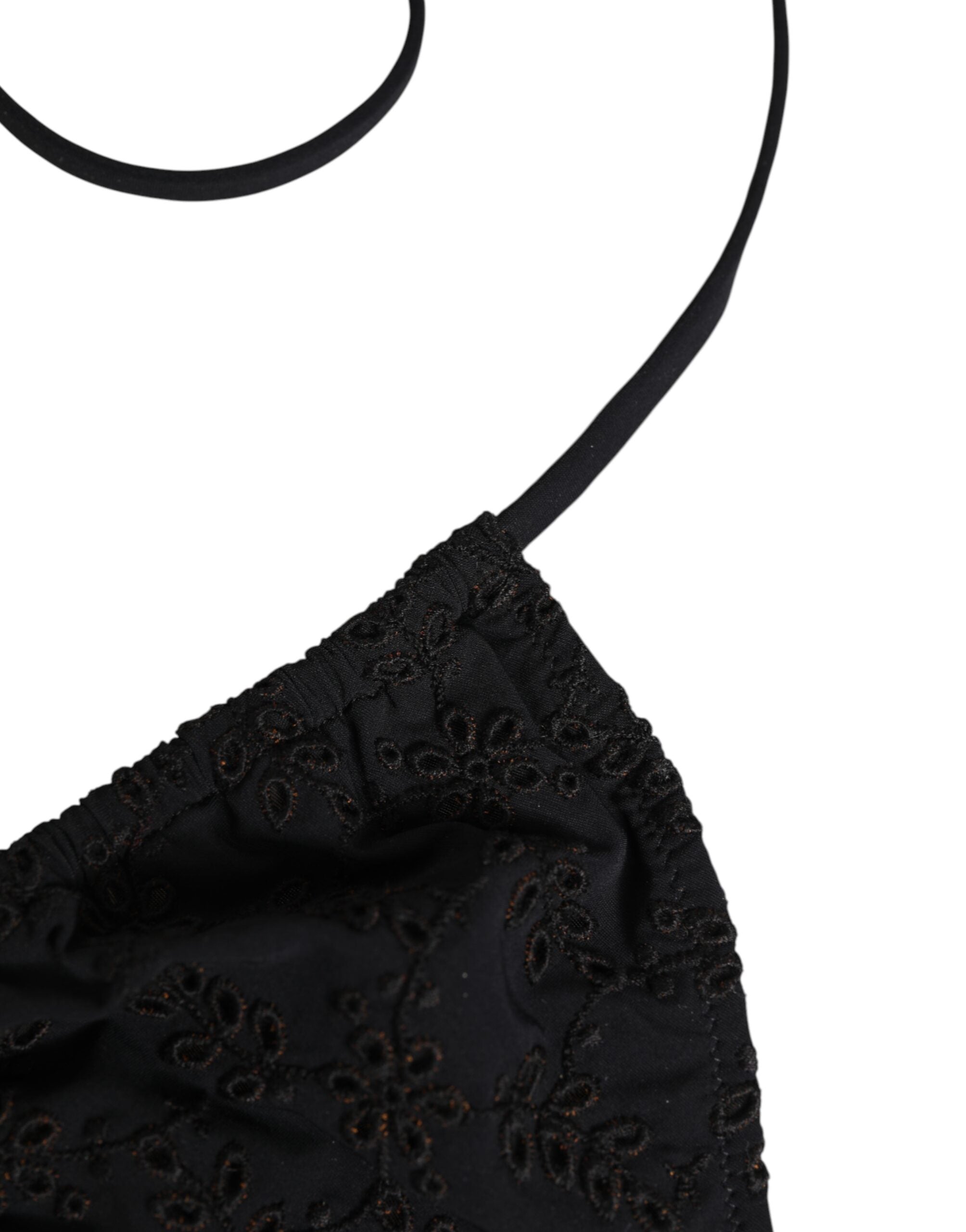 Dolce & Gabbana Black Embroidered Triangle Swimwear Underwear Dolce & Gabbana
