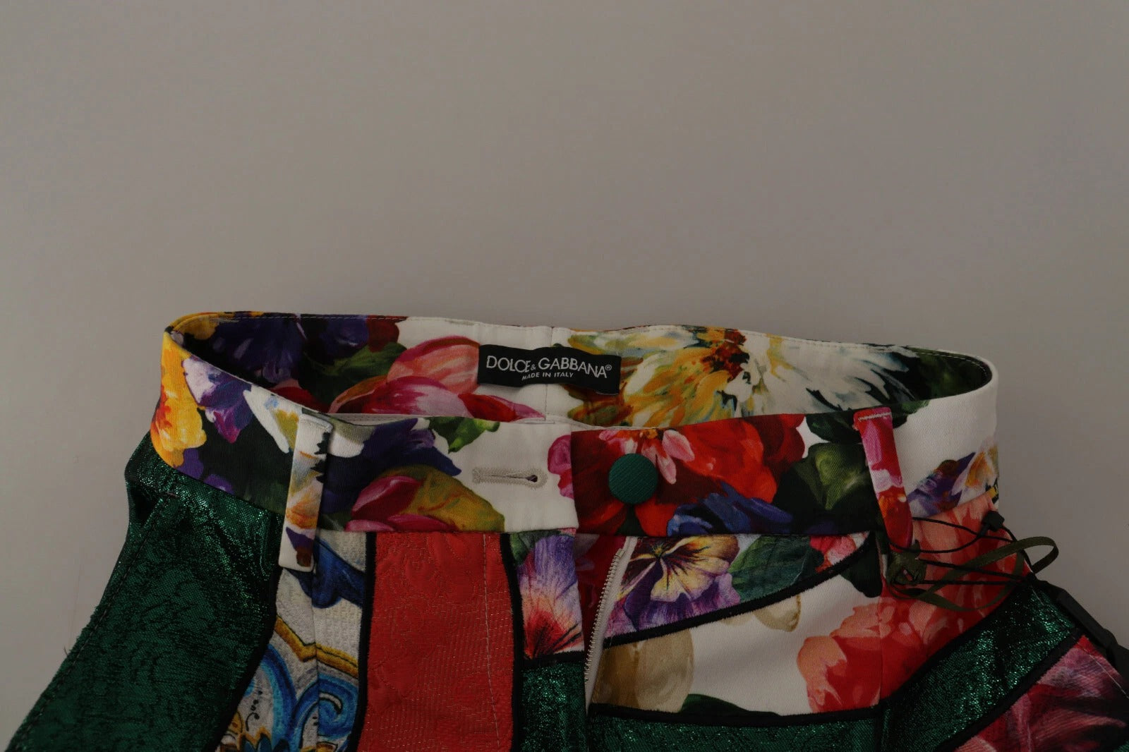 Dolce & Gabbana Multicolor Patchwork Jacquard High Waist Pants Dolce & Gabbana