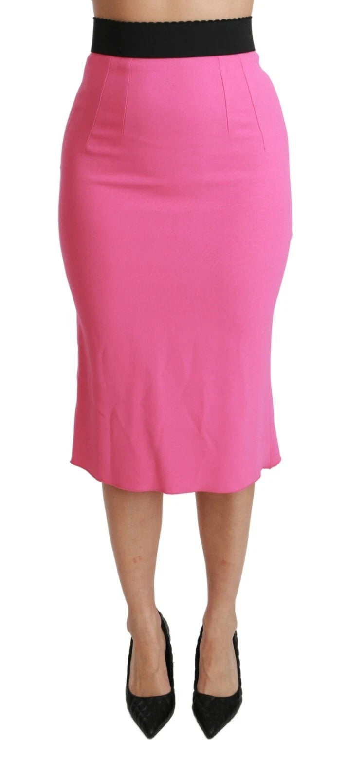 Dolce & Gabbana Pink High Waist Pencil Cut Midi Skirt Dolce & Gabbana