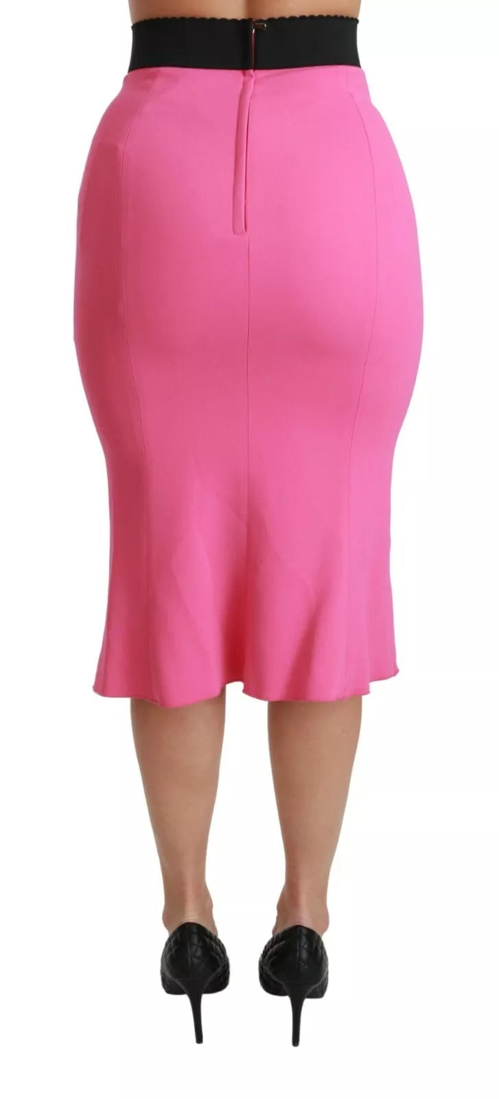 Dolce & Gabbana Pink High Waist Pencil Cut Midi Skirt Dolce & Gabbana