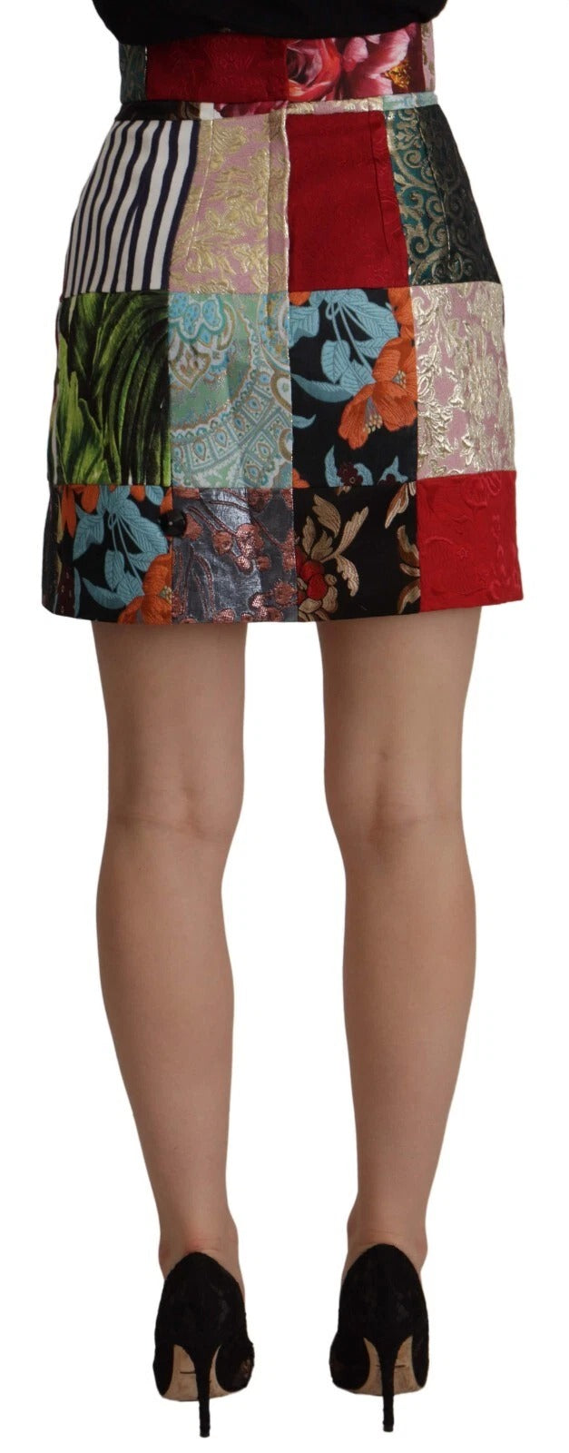 Dolce & Gabbana Multicolor Patchwork A-line Polyester Skirt Dolce & Gabbana