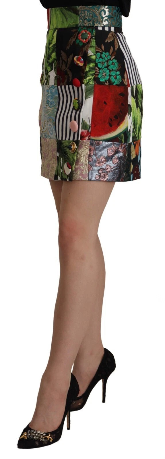 Dolce & Gabbana Multicolor Patchwork A-line Polyester Skirt Dolce & Gabbana