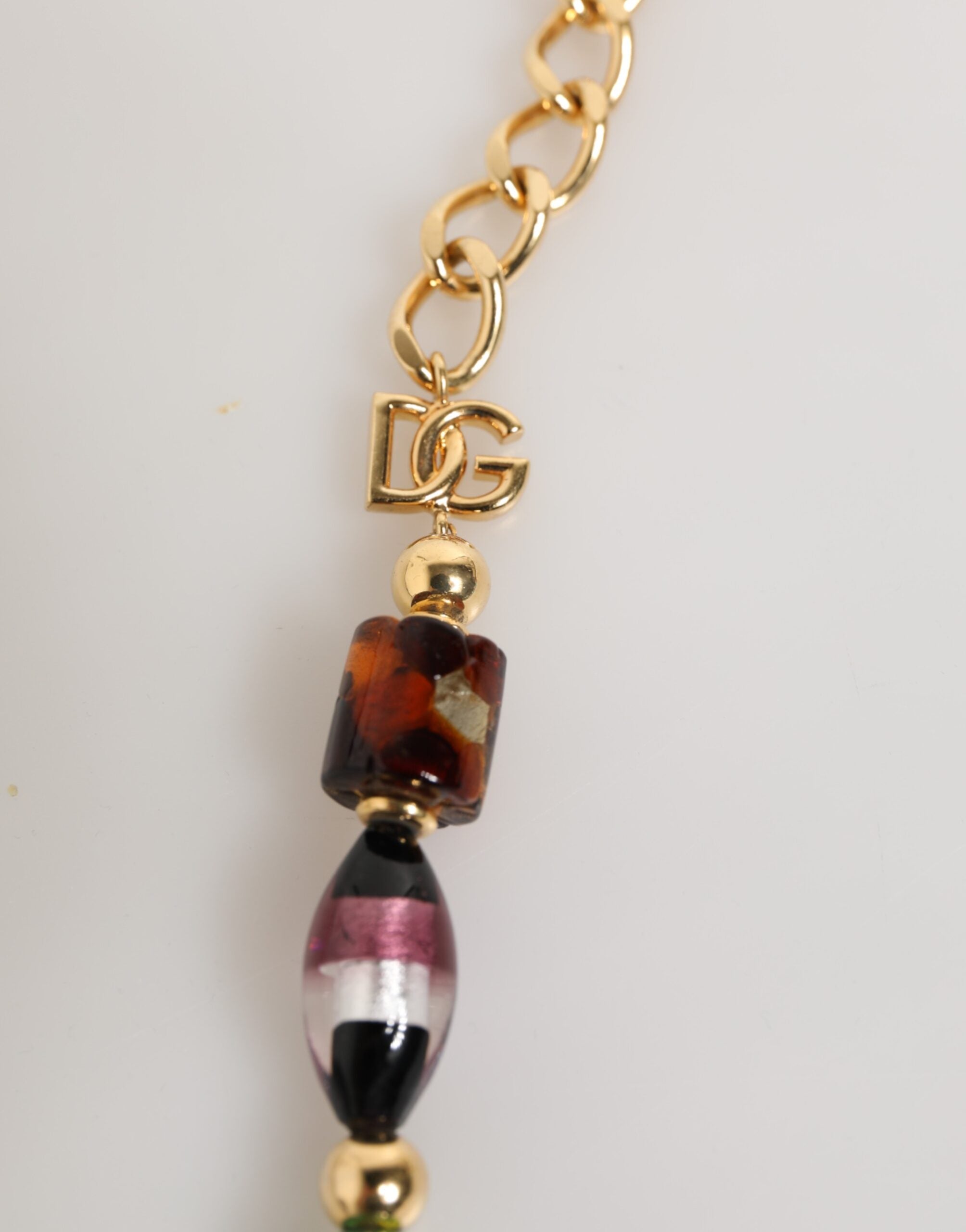 Dolce & Gabbana Multicolor Murano Glass Beads Brass Women Jewelry Necklace Dolce & Gabbana