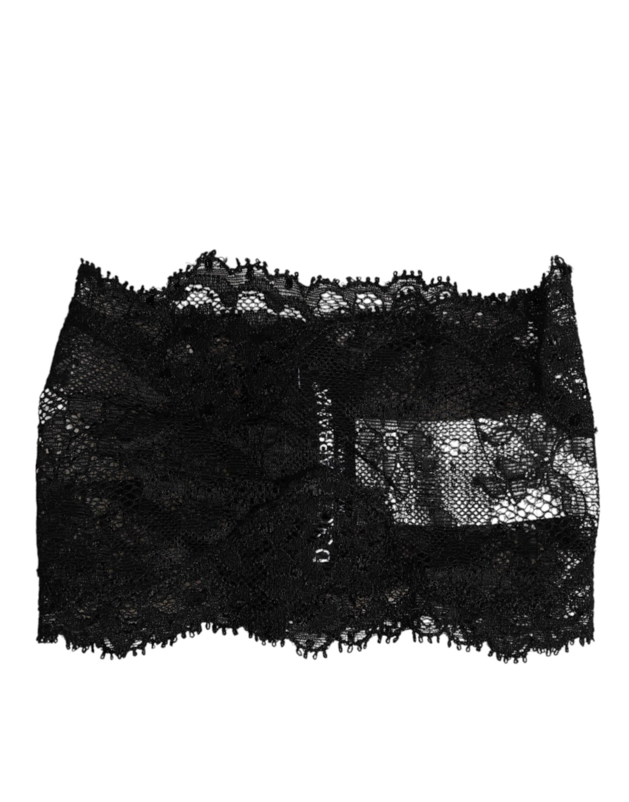 Dolce & Gabbana Black Lace Neck Scarf Dolce & Gabbana