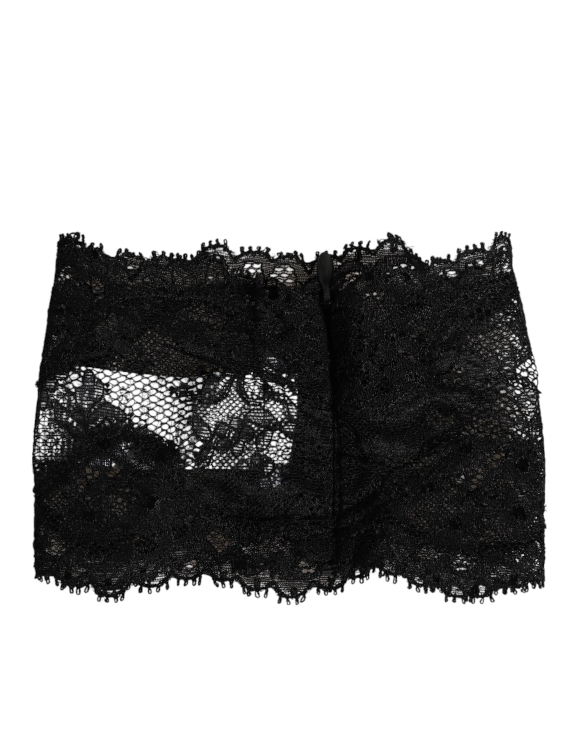 Dolce & Gabbana Black Lace Neck Scarf Dolce & Gabbana