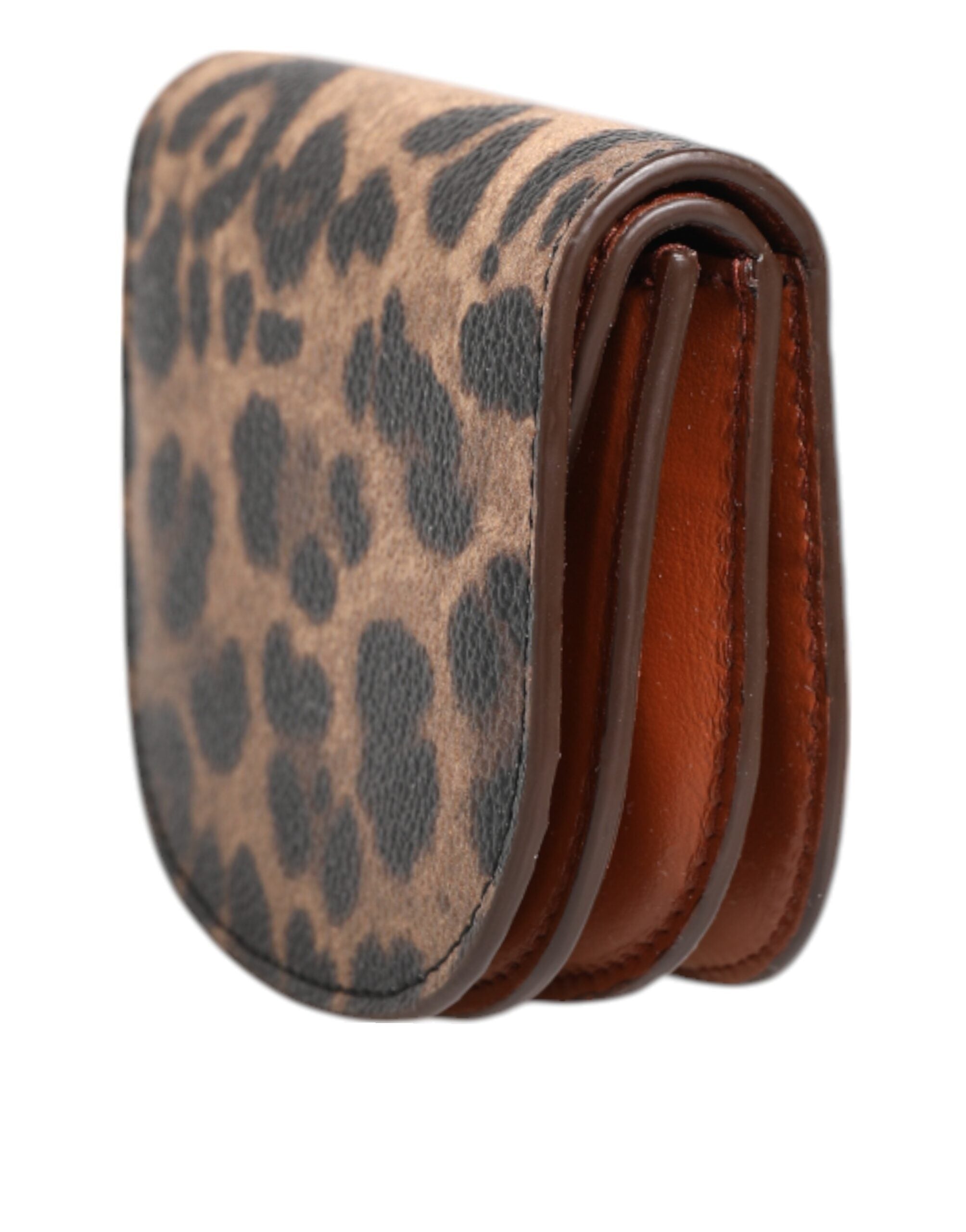 Dolce & Gabbana Brown Leopard Print Calf Leather Small Coin Purse Wallet Dolce & Gabbana