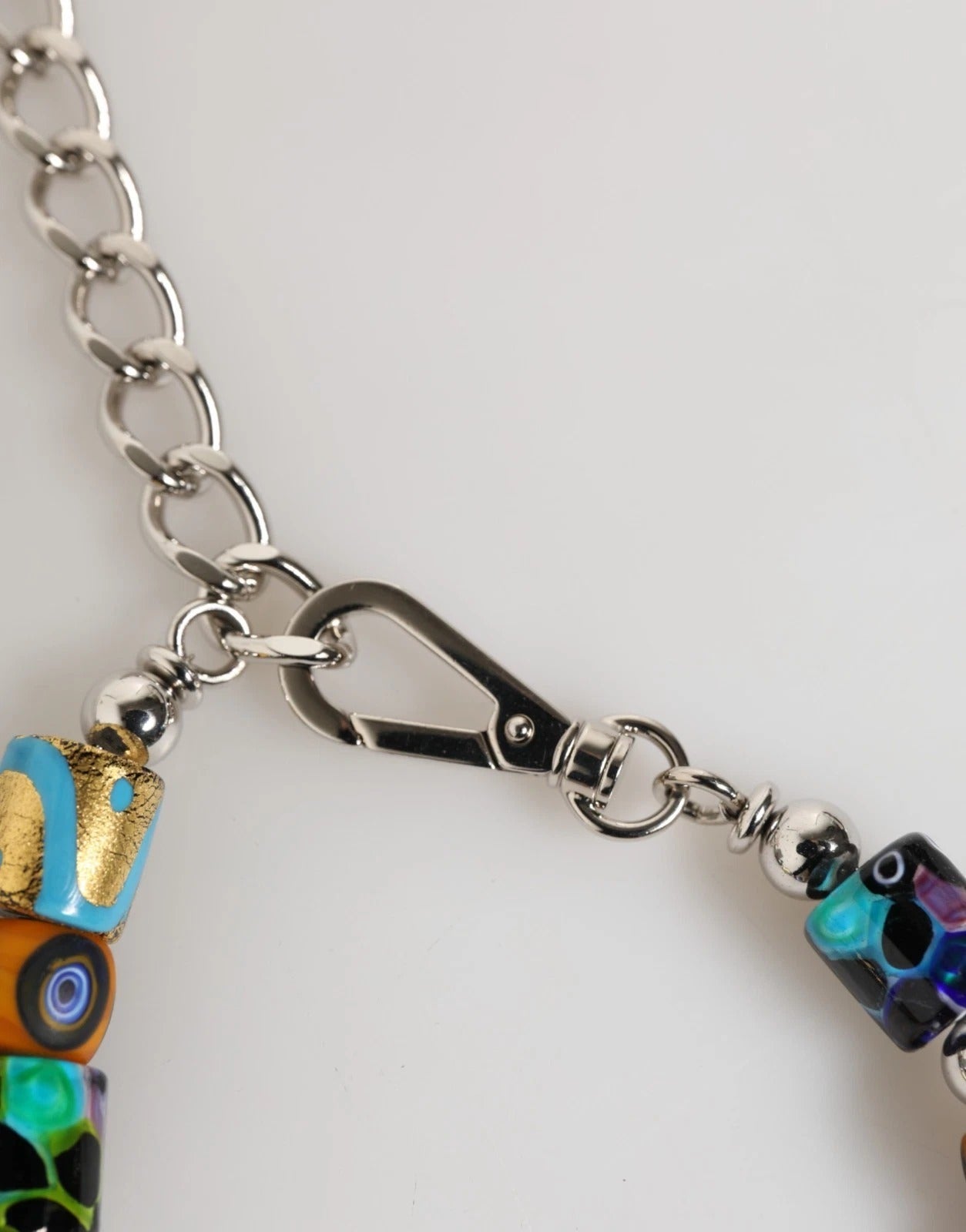 Dolce & Gabbana Multicolor Murano Glass Beads Brass Zamak Necklace Dolce & Gabbana