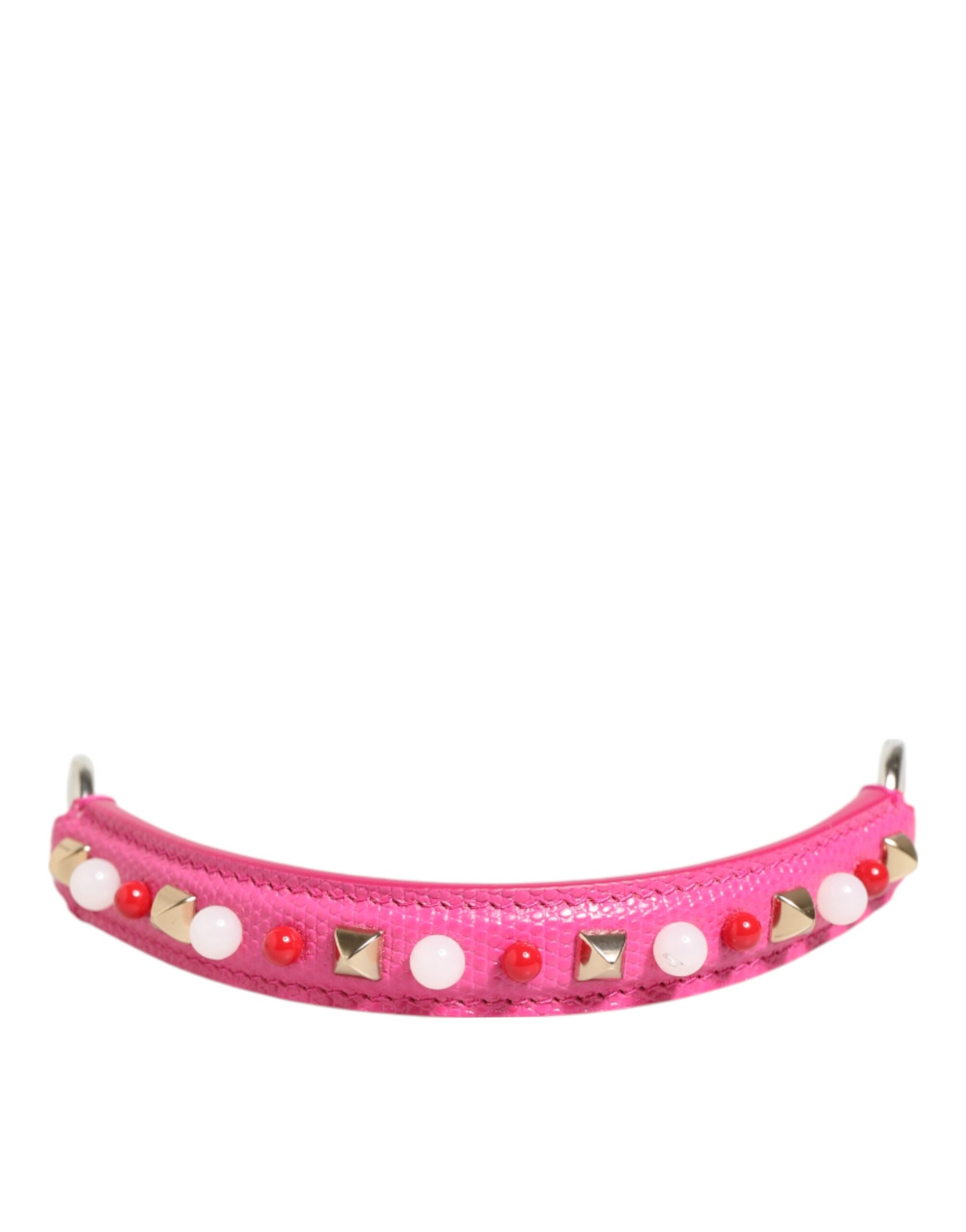 Dolce & Gabbana Pink Embellished Leather Bag Handle Women Shoulder Strap Dolce & Gabbana