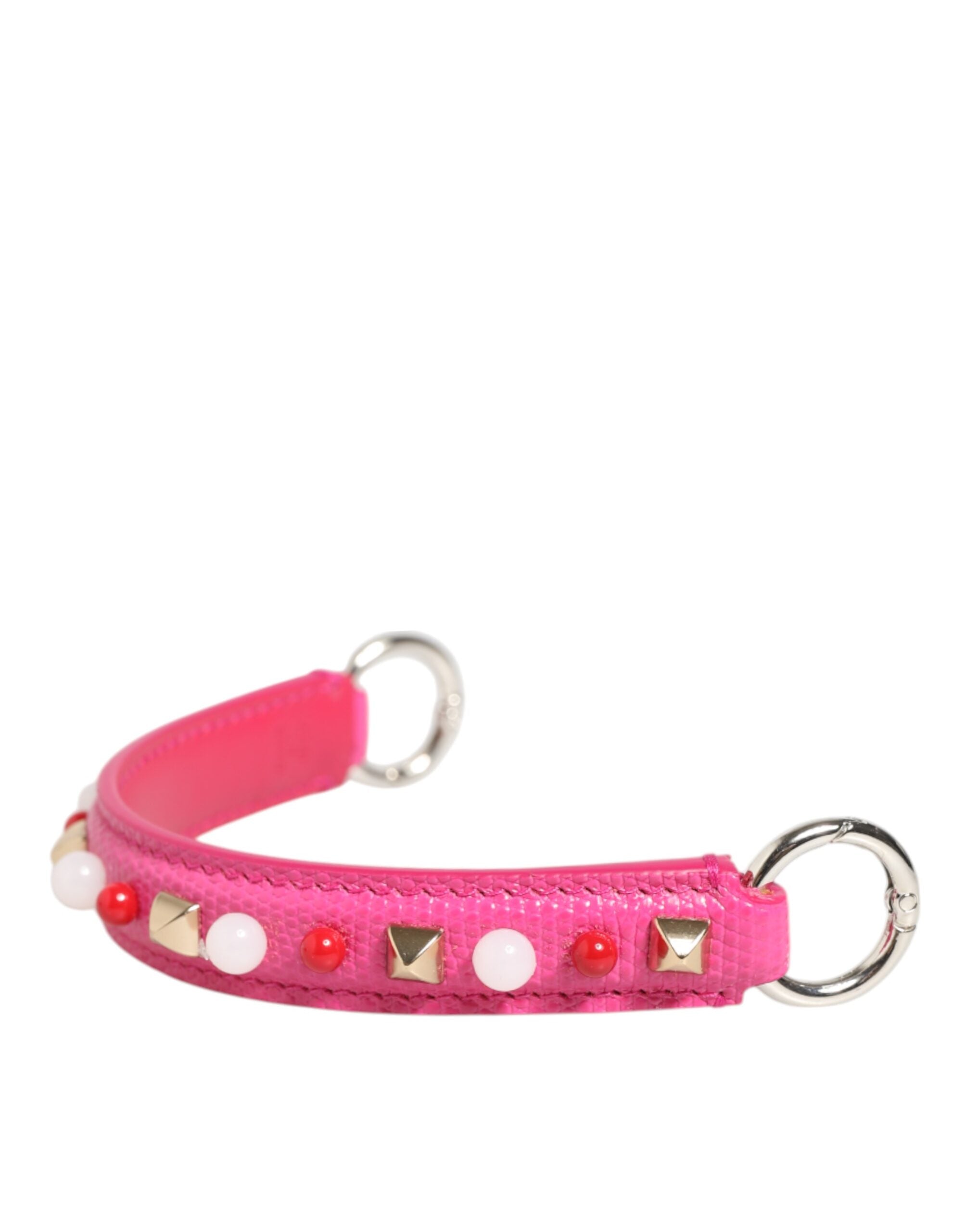 Dolce & Gabbana Pink Embellished Leather Bag Handle Women Shoulder Strap Dolce & Gabbana