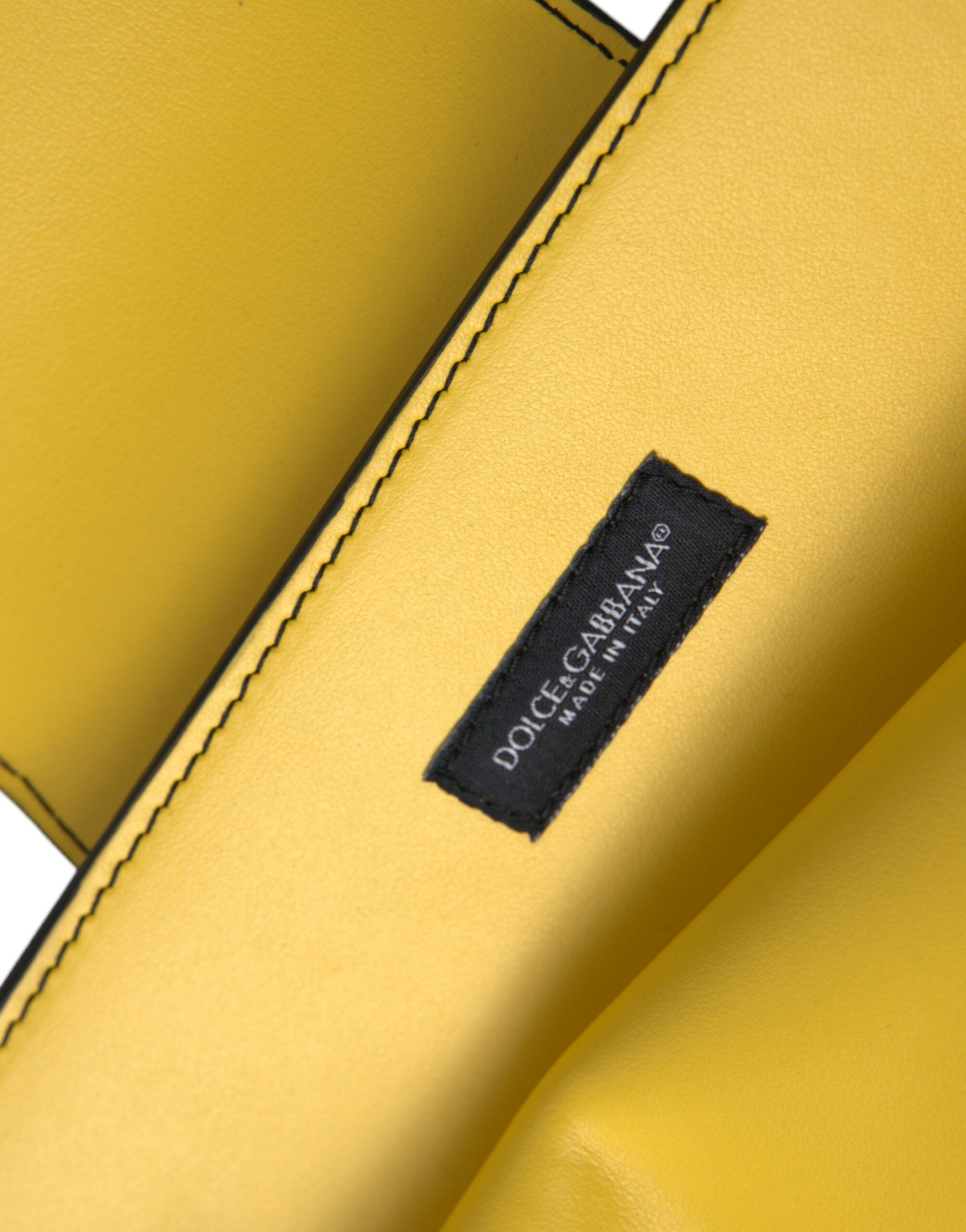 Dolce & Gabbana Yellow Smooth Leather DG Logo Clutch Crossbody Case Bag Dolce & Gabbana