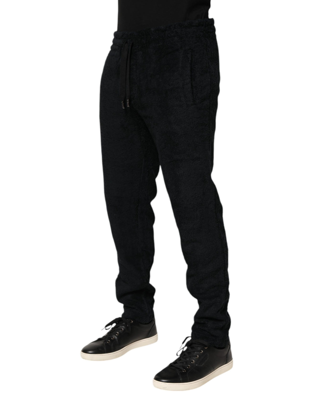 Dolce & Gabbana Black Cotton Logo Men Jogger Sweatpants Pants