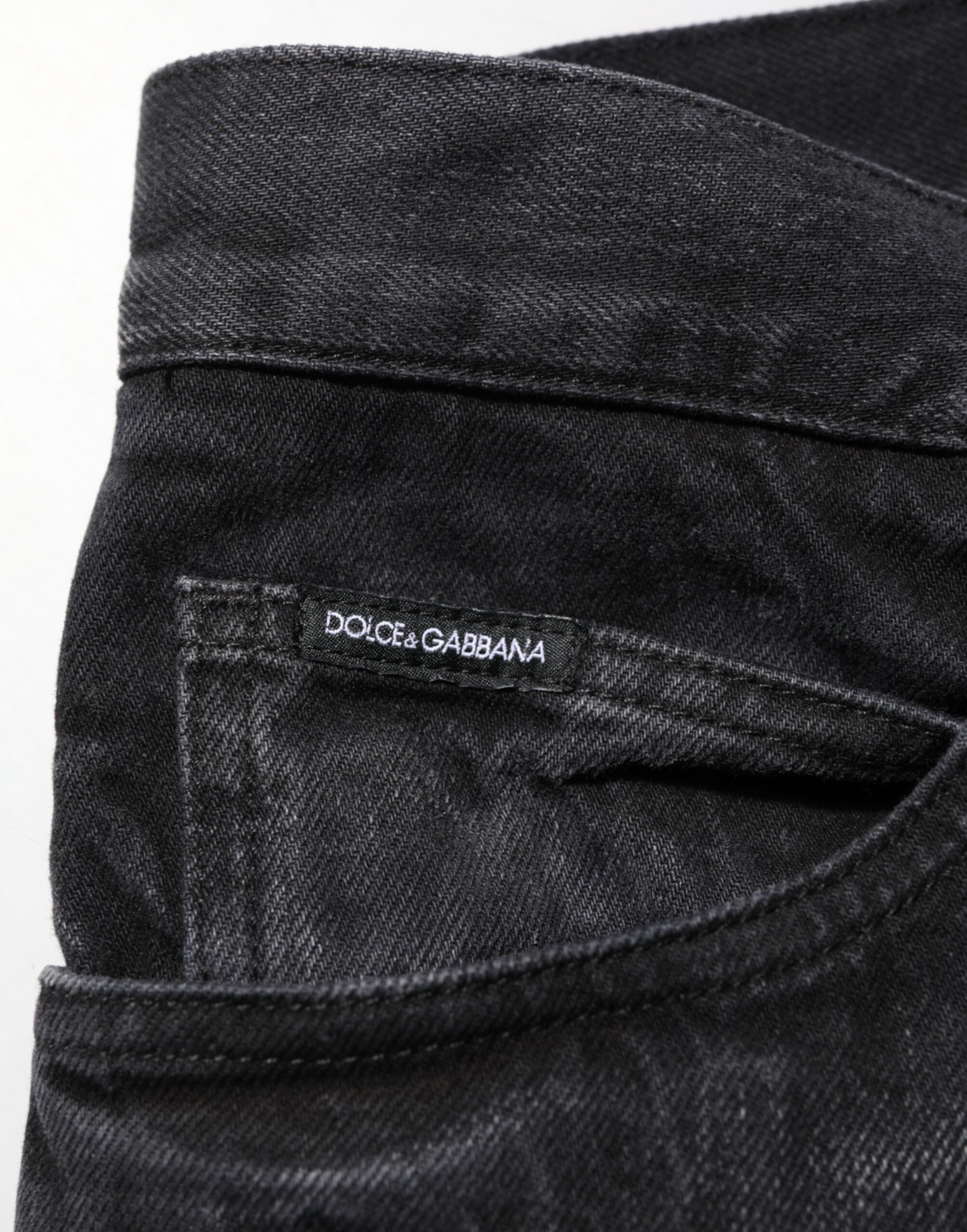 Dolce & Gabbana Black Washed Cotton Skinny Men Denim Jeans Dolce & Gabbana