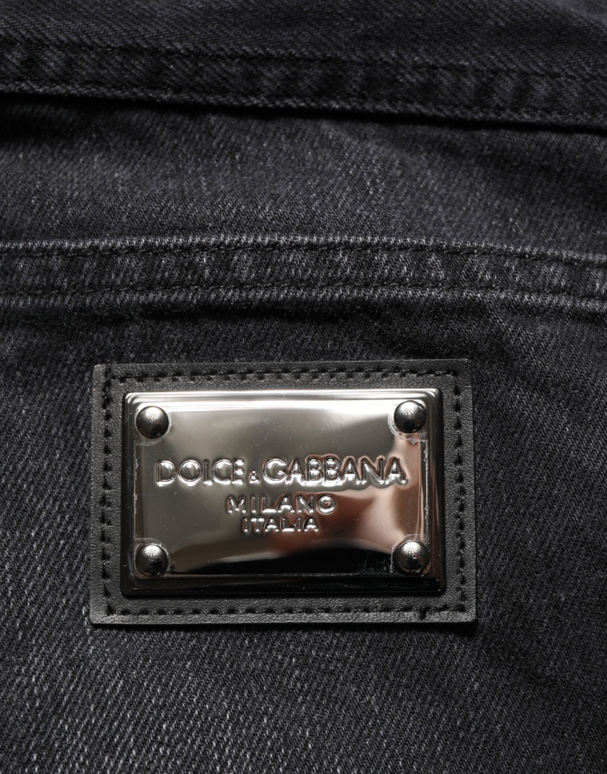 Dolce & Gabbana Black Washed Cotton Skinny Men Denim Jeans Dolce & Gabbana