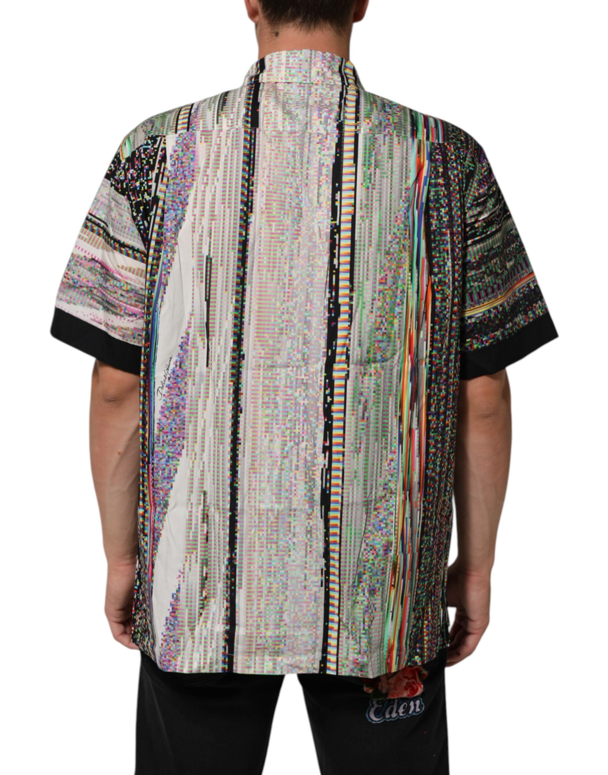 Dolce & Gabbana Multicolor Graphic Collared Casual Shirt Dolce & Gabbana