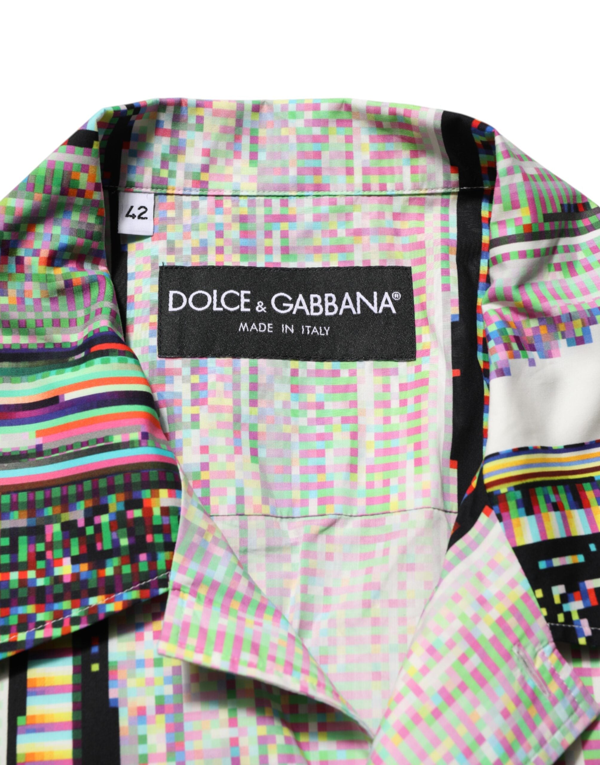 Dolce & Gabbana Multicolor Graphic Collared Casual Shirt Dolce & Gabbana
