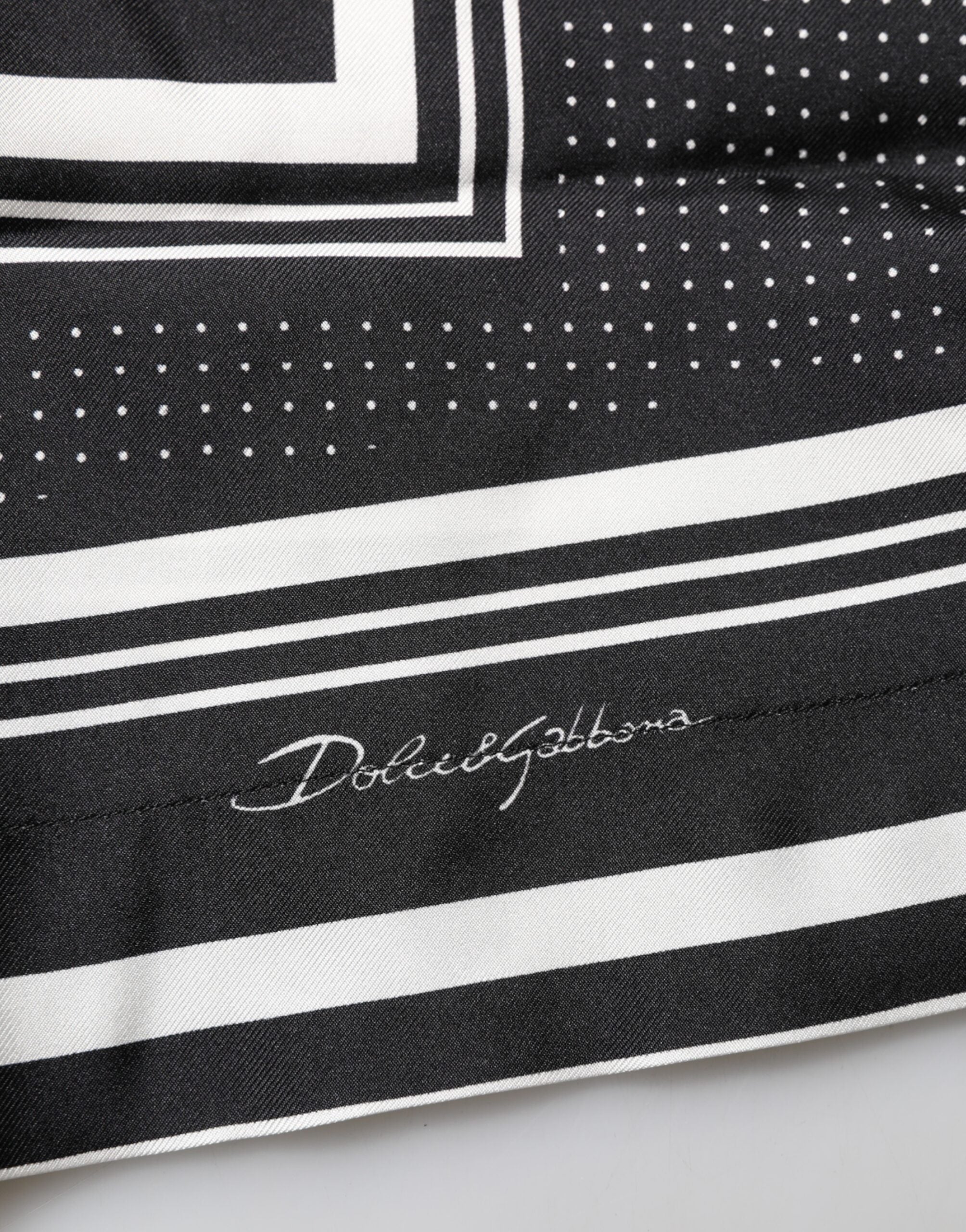 Dolce & Gabbana Black White StripeDot Print Casual Polo Shirt Dolce & Gabbana
