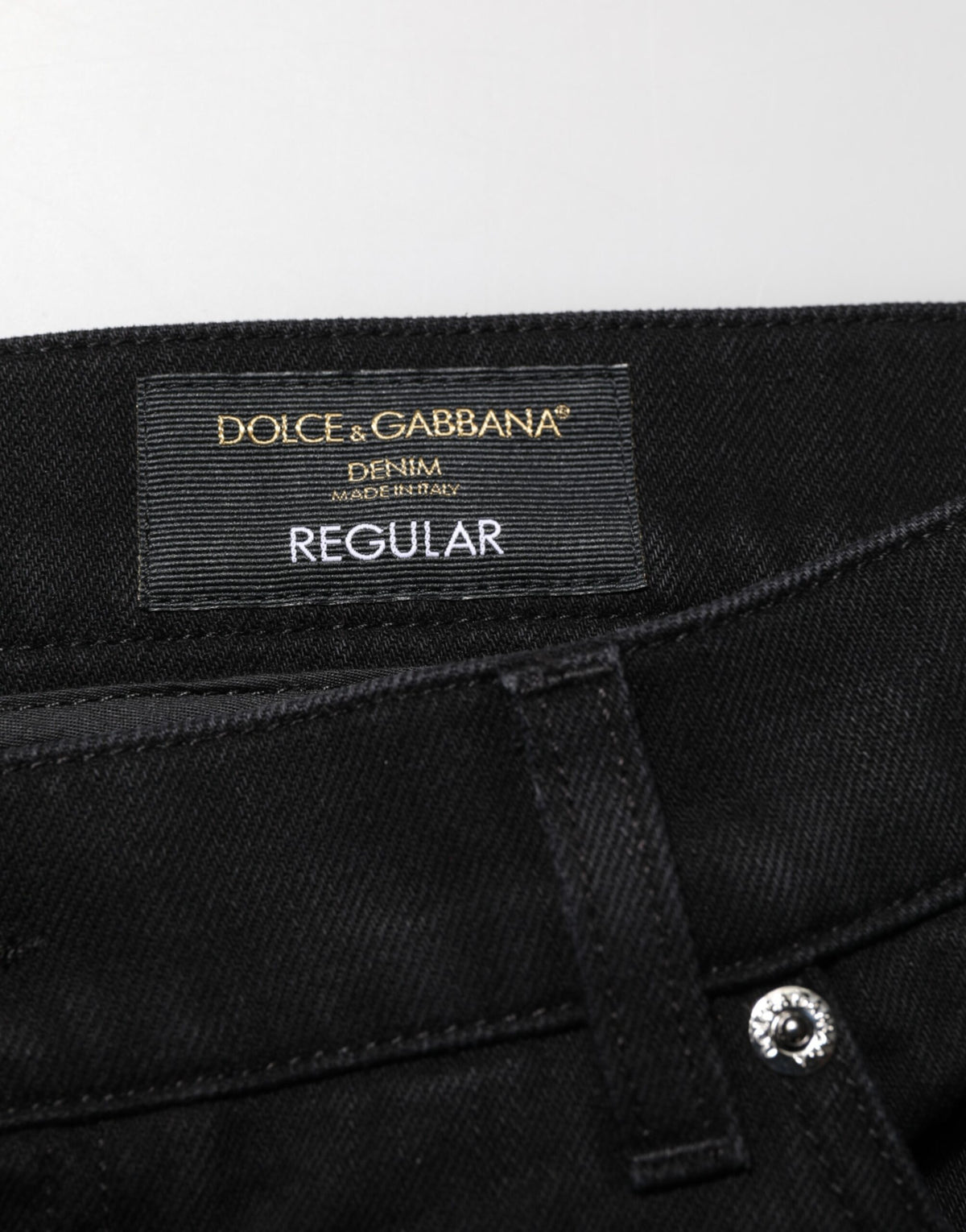 Dolce & Gabbana Black Cotton Regular Denim Men Trouser Jeans