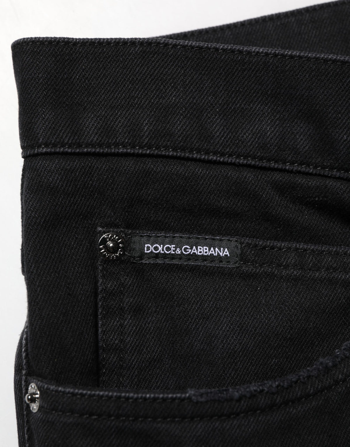 Dolce & Gabbana Black Cotton Regular Denim Men Trouser Jeans