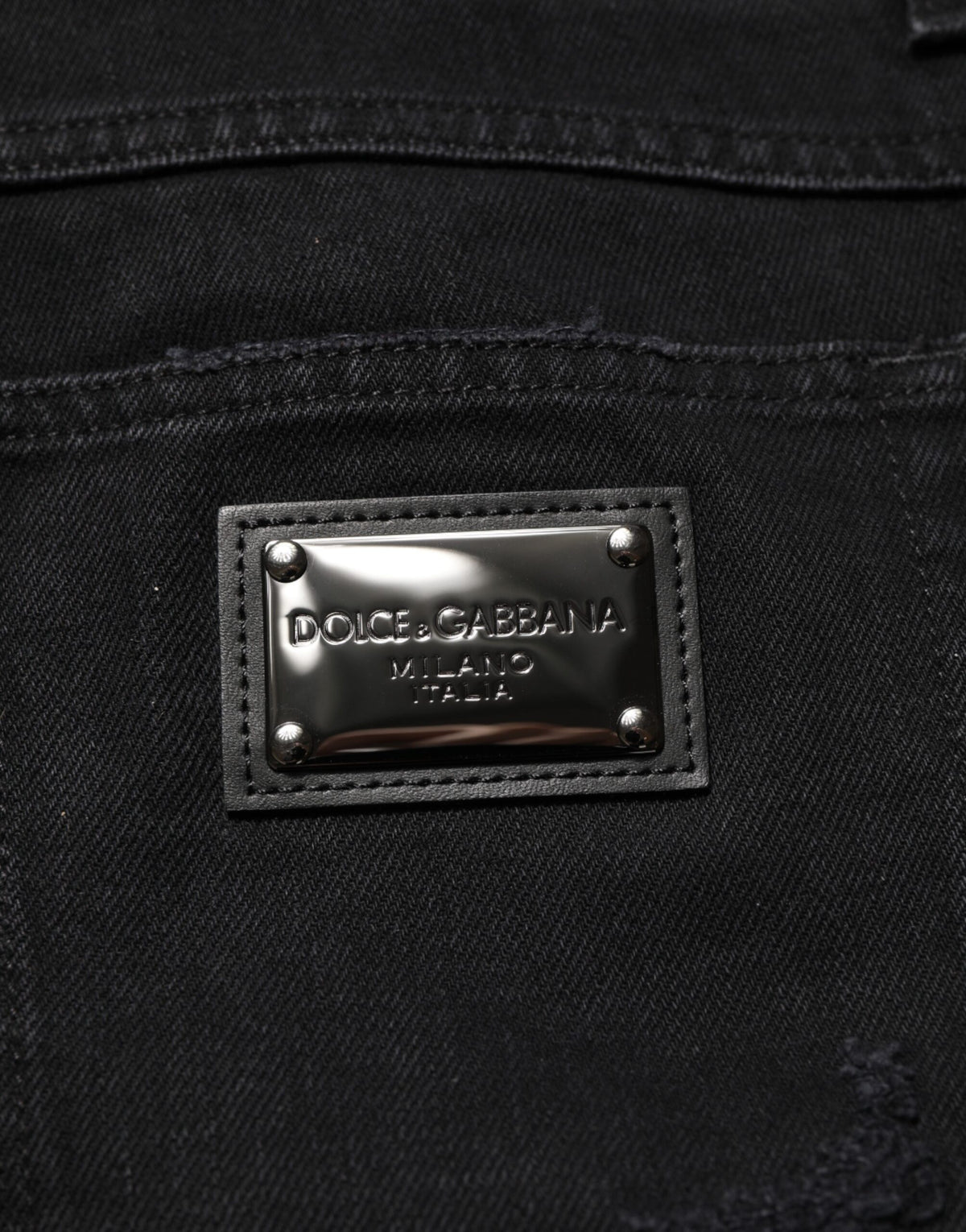 Dolce & Gabbana Black Cotton Regular Denim Men Trouser Jeans