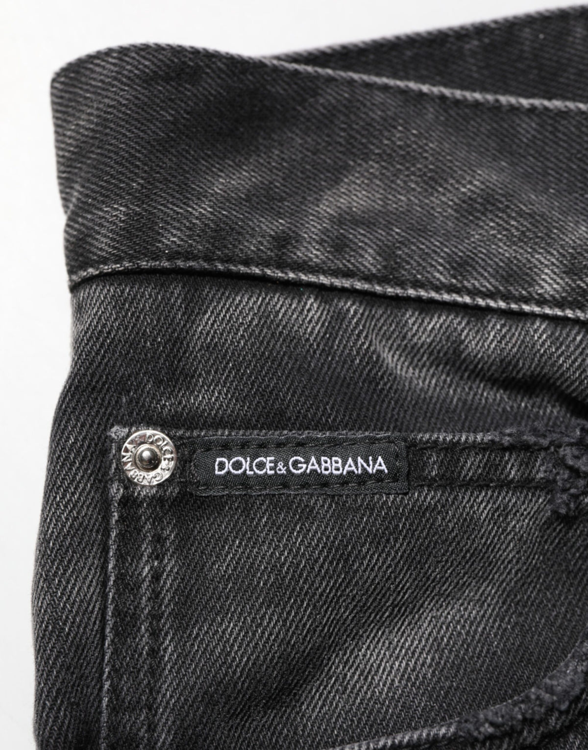 Dolce & Gabbana Black Marbled Effect Straight Men Denim Jeans