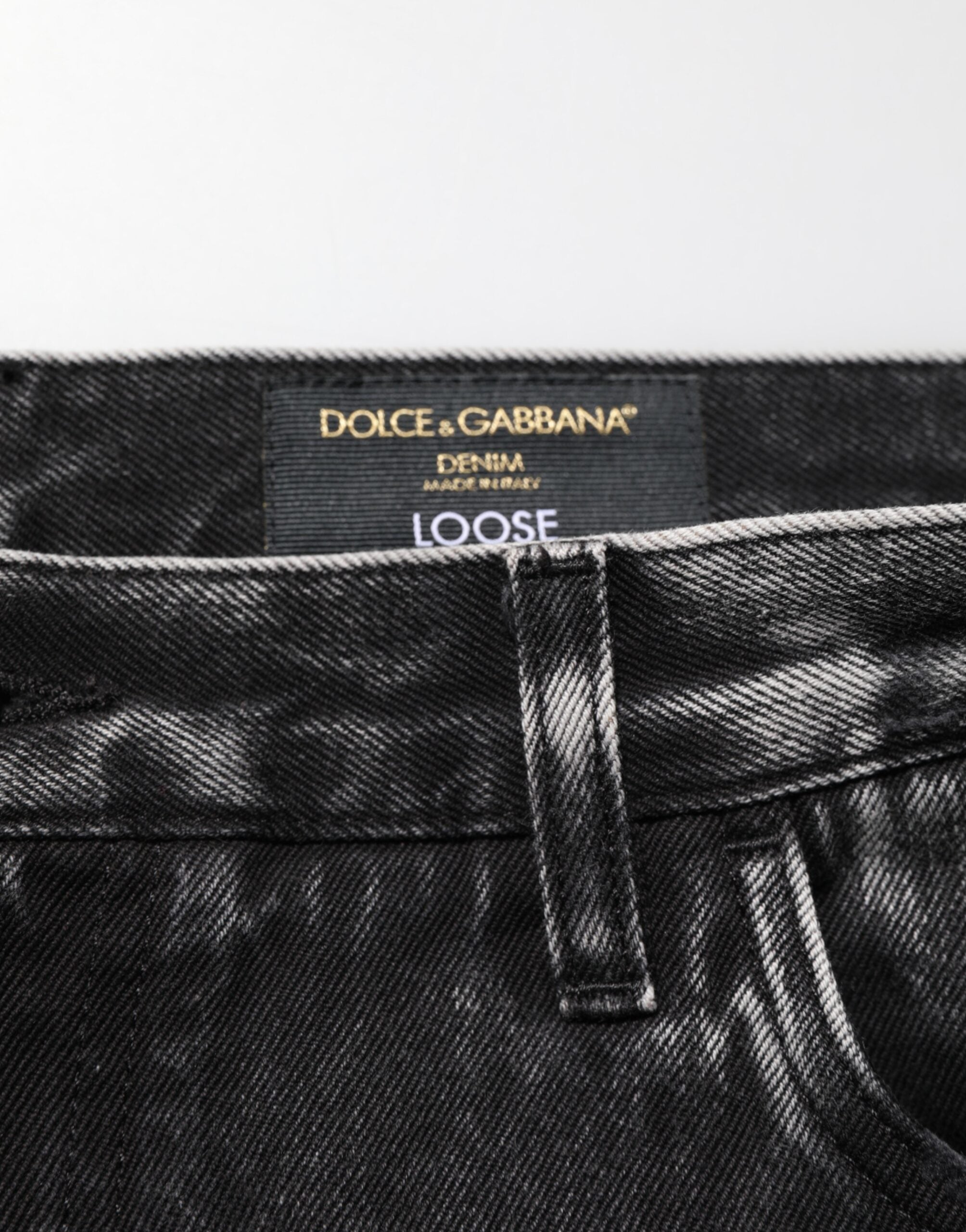 Dolce & Gabbana Black Washed Ripped Loose Cotton Denim Jeans Dolce & Gabbana