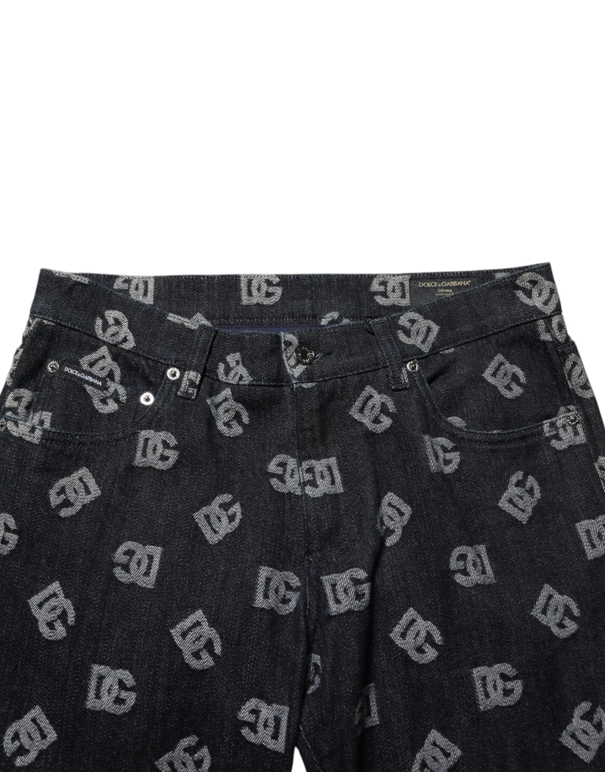 Dolce & Gabbana Black DG Monogram Cotton Skinny Denim Jeans Dolce & Gabbana