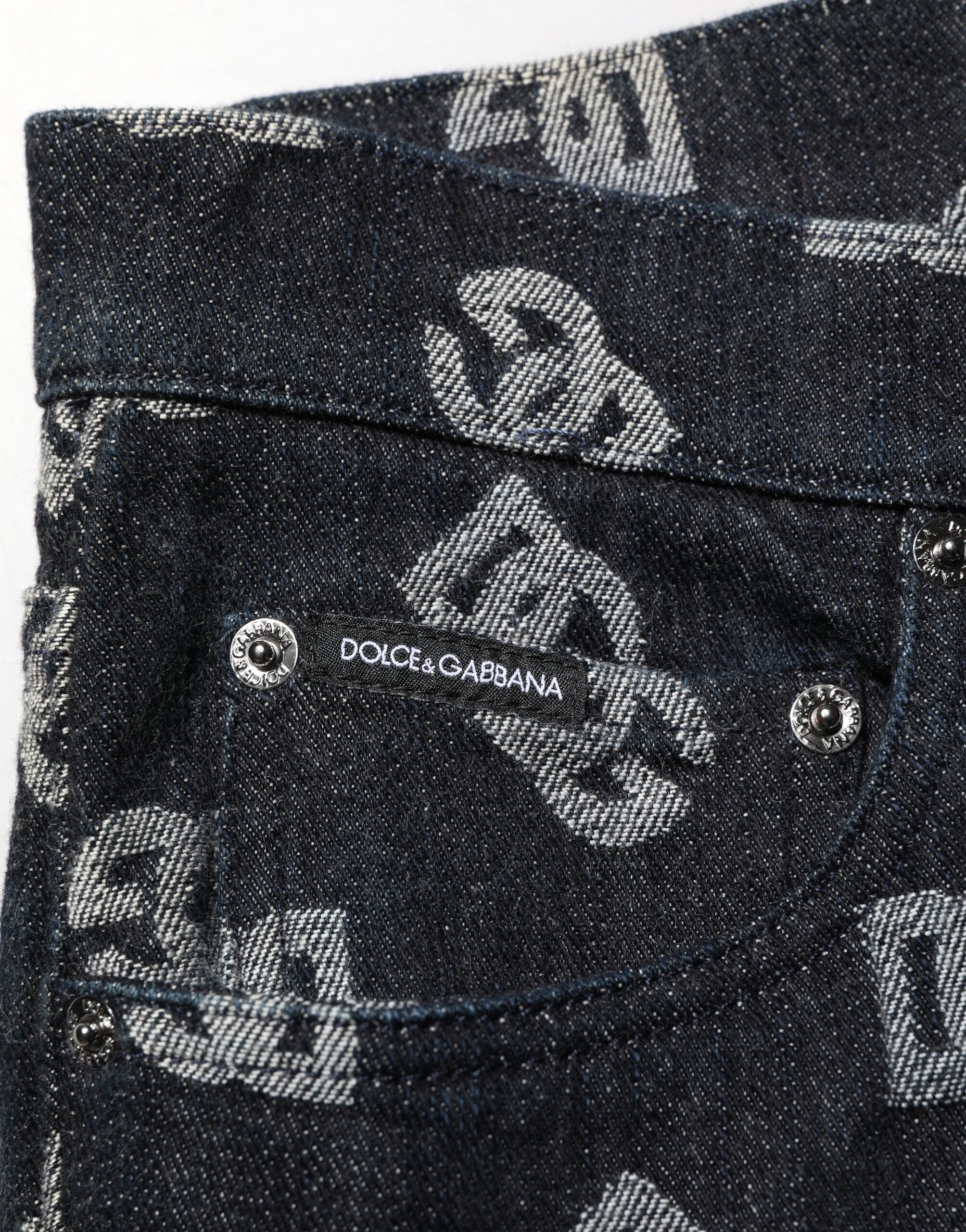 Dolce & Gabbana Black DG Monogram Cotton Skinny Denim Jeans Dolce & Gabbana