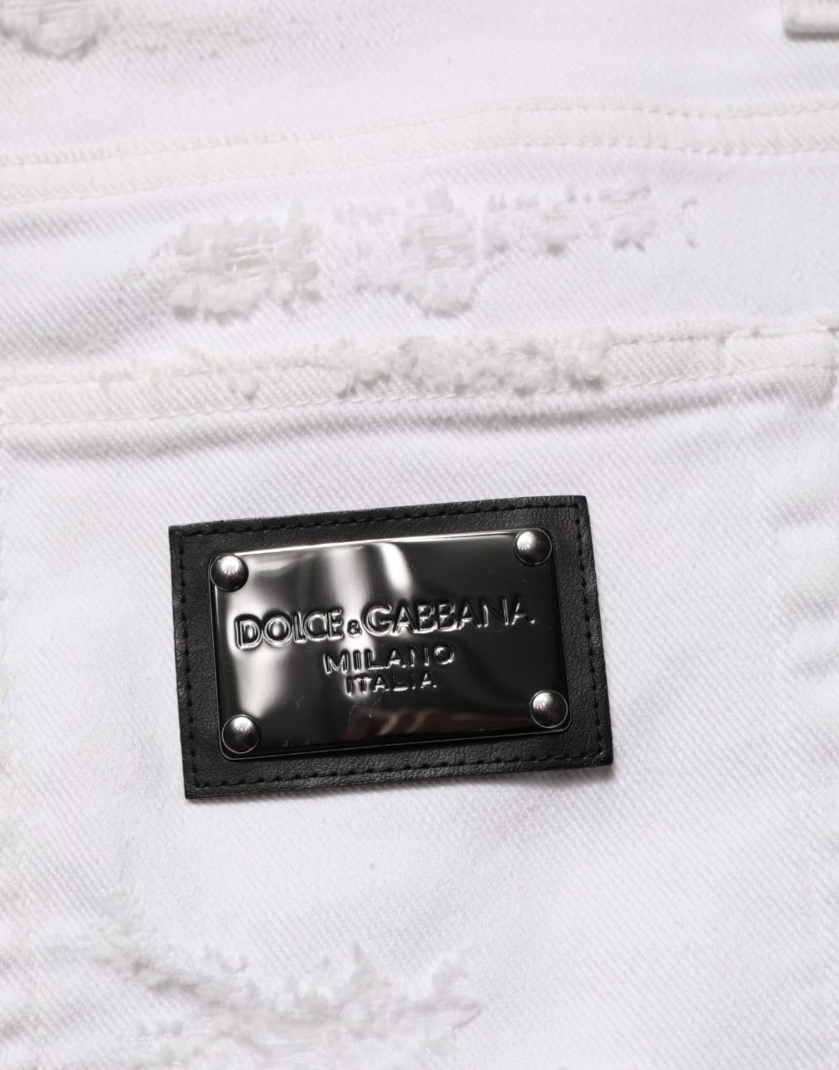 Dolce & Gabbana White Distressed Ripped Denim Trouser Jeans