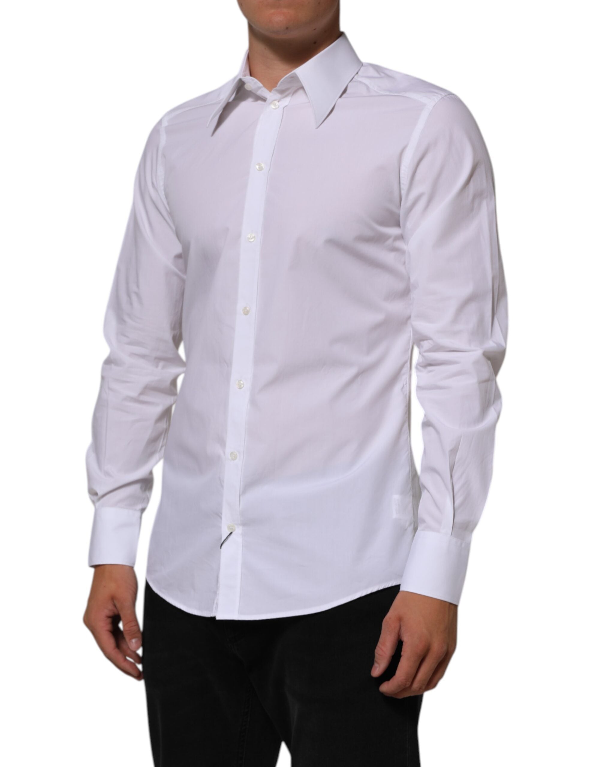 Dolce & Gabbana White Cotton MARTINI Men Formal Dress Shirt Dolce & Gabbana