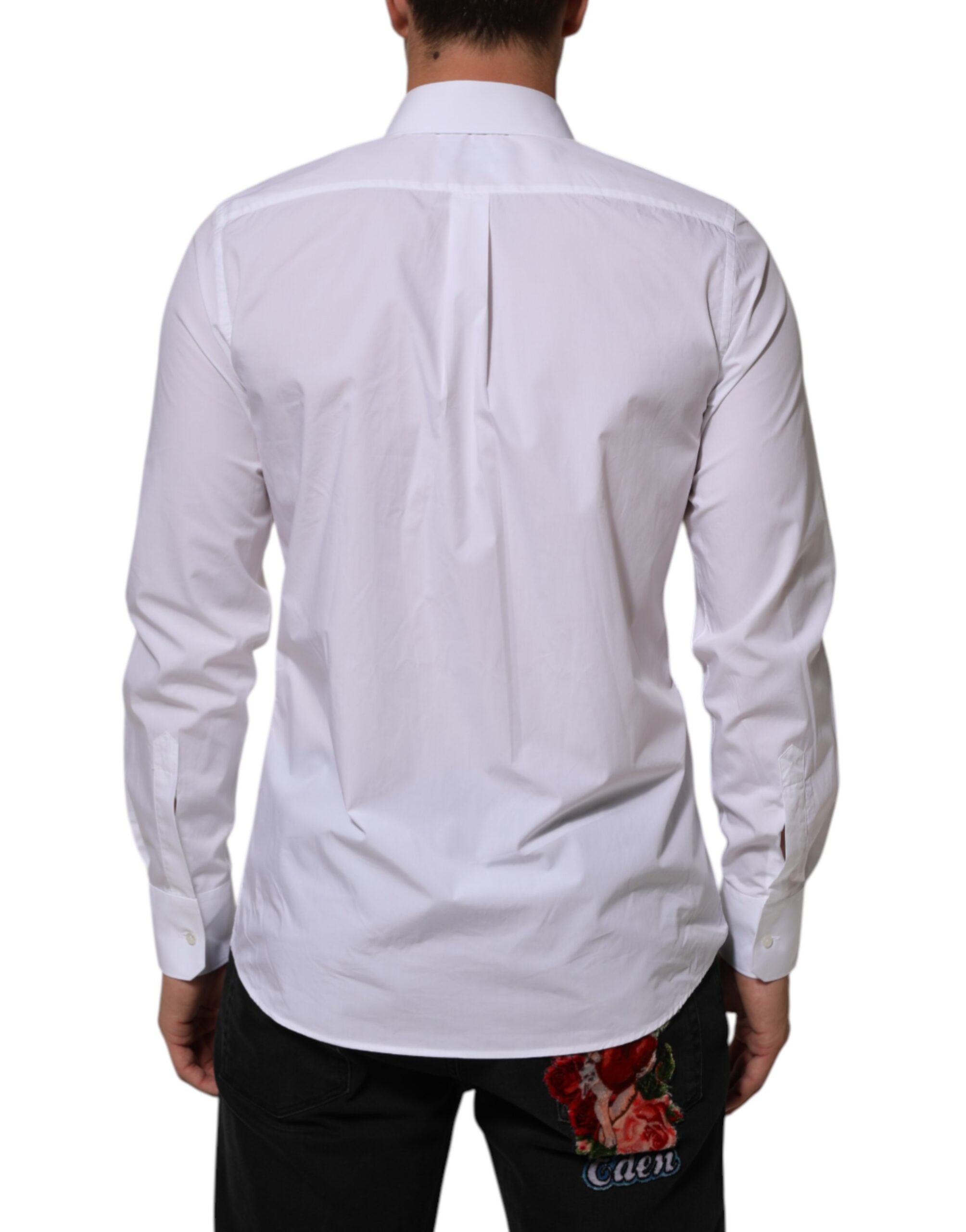 Dolce & Gabbana White Cotton MARTINI Men Formal Dress Shirt Dolce & Gabbana