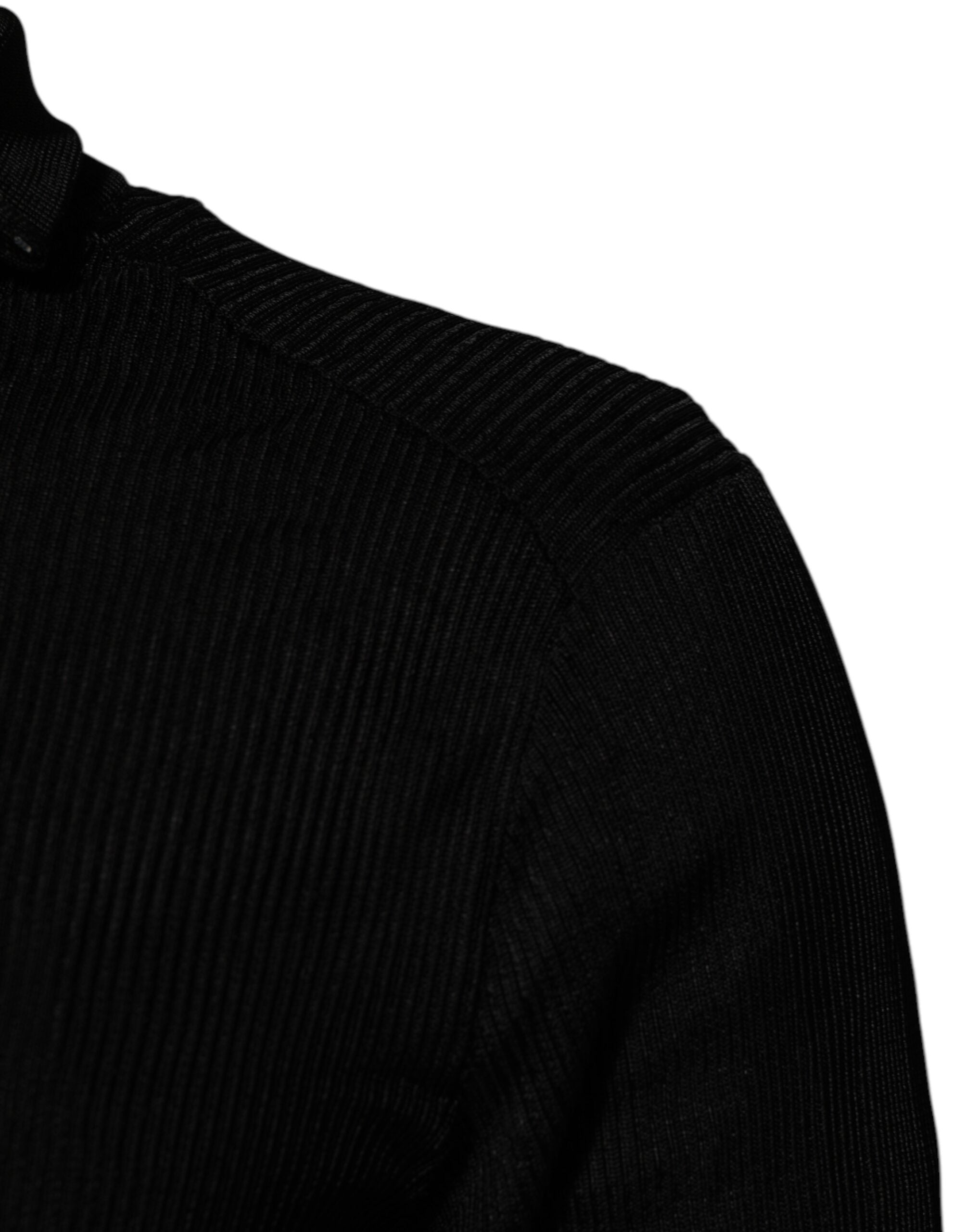 Dolce & Gabbana Black Viscose Turtle Neck Pullover Sweater Dolce & Gabbana