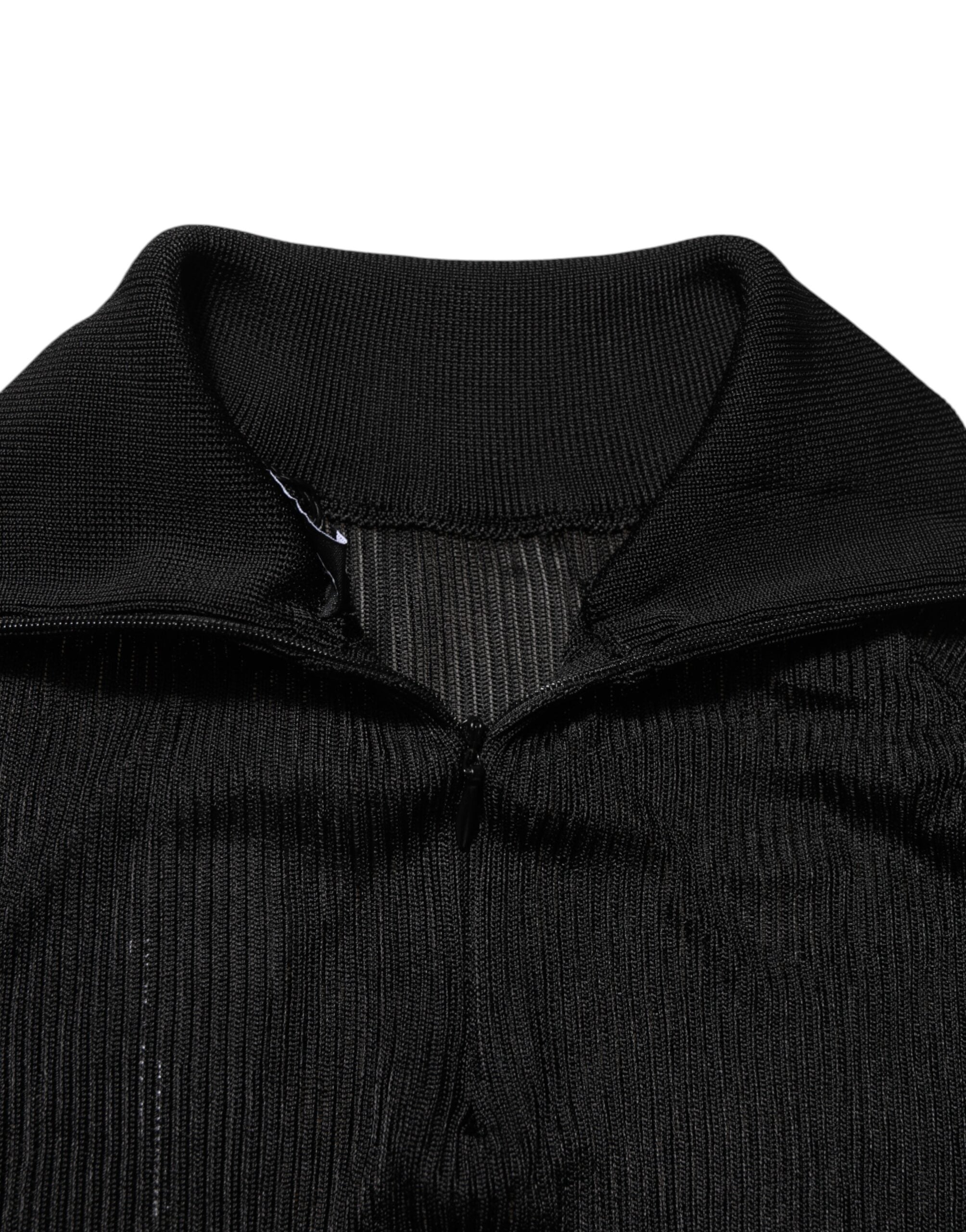 Dolce & Gabbana Black Viscose Turtle Neck Pullover Sweater Dolce & Gabbana