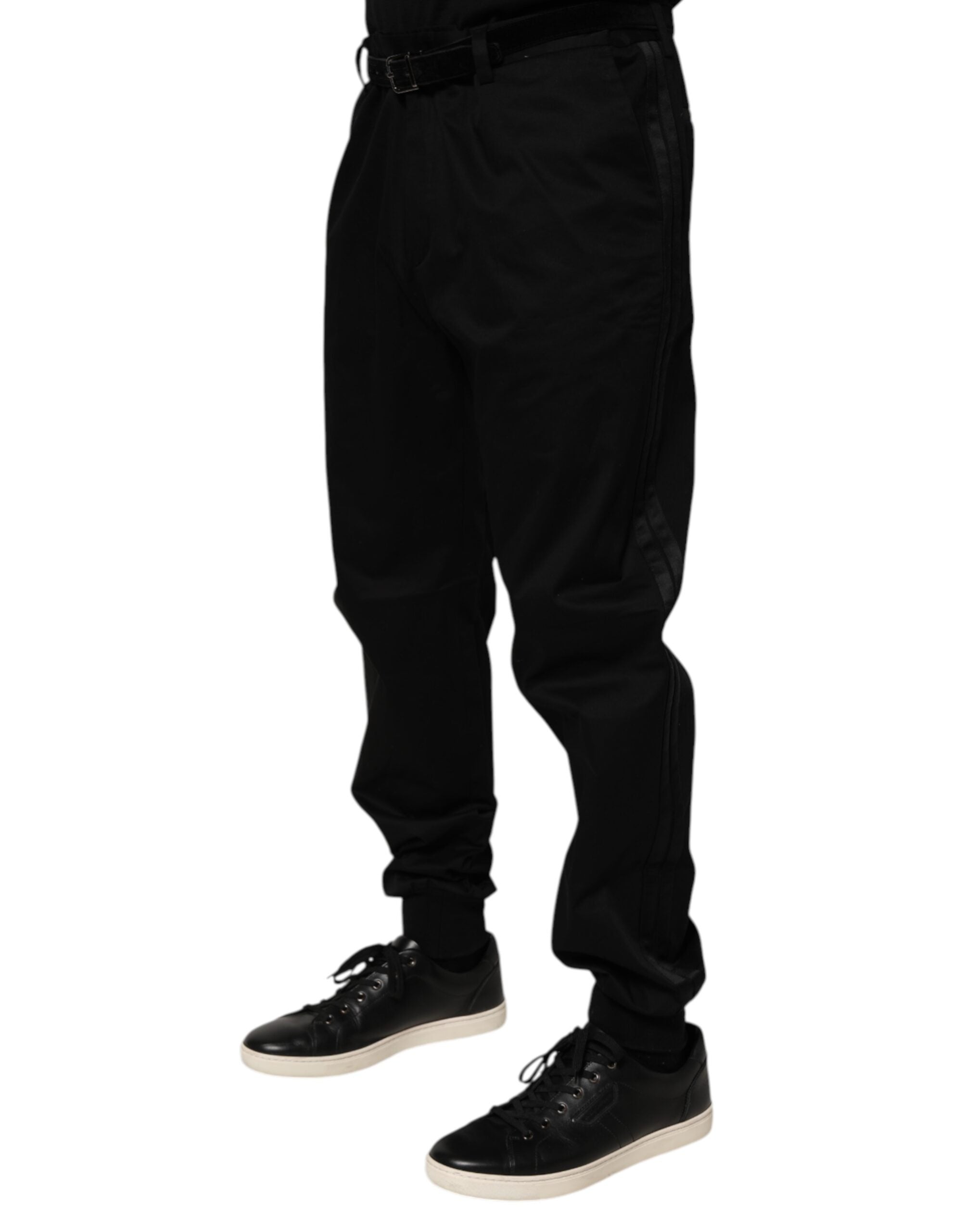 Dolce & Gabbana Black Cotton Stretch Casual Trouser Pants Dolce & Gabbana