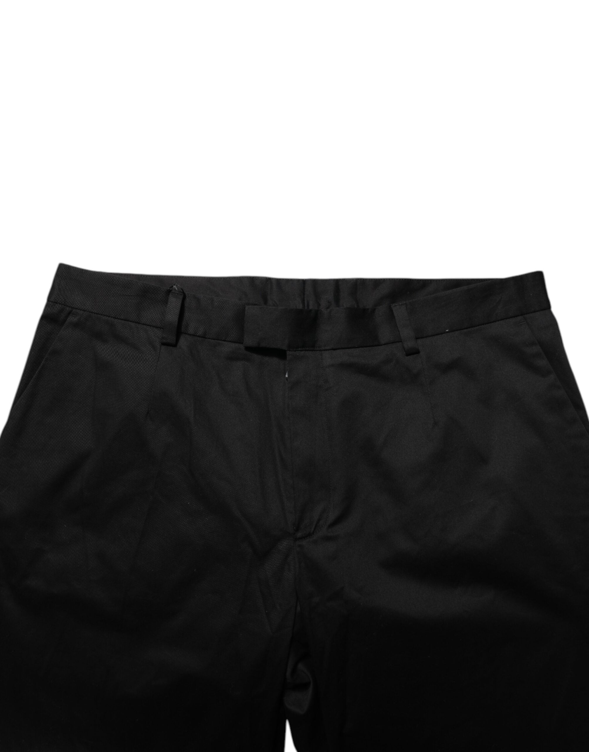 Dolce & Gabbana Black Cotton Stretch Casual Trouser Pants Dolce & Gabbana