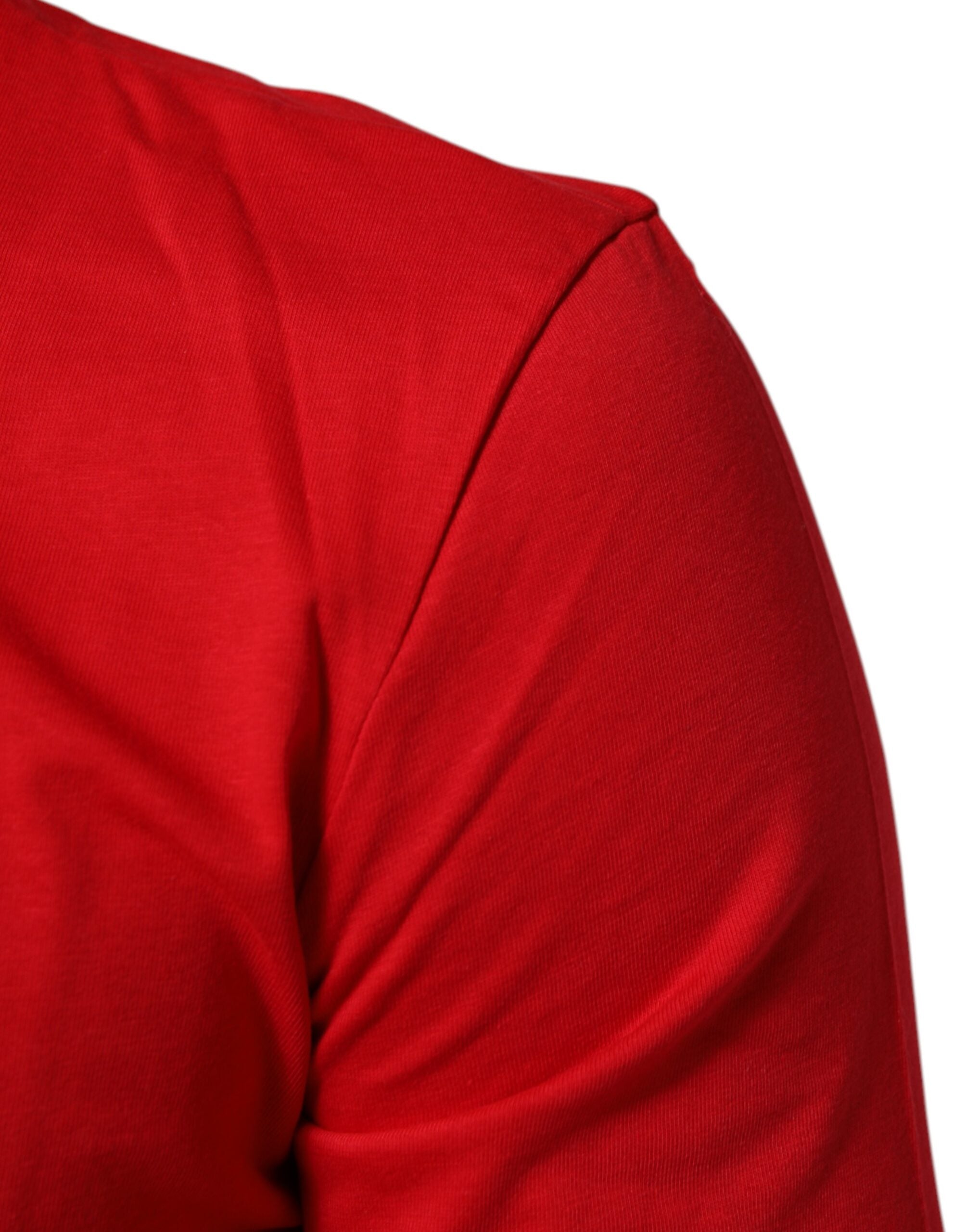 Dolce & Gabbana Red Goodluck 2023 Cotton Crew Neck T-shirt Dolce & Gabbana