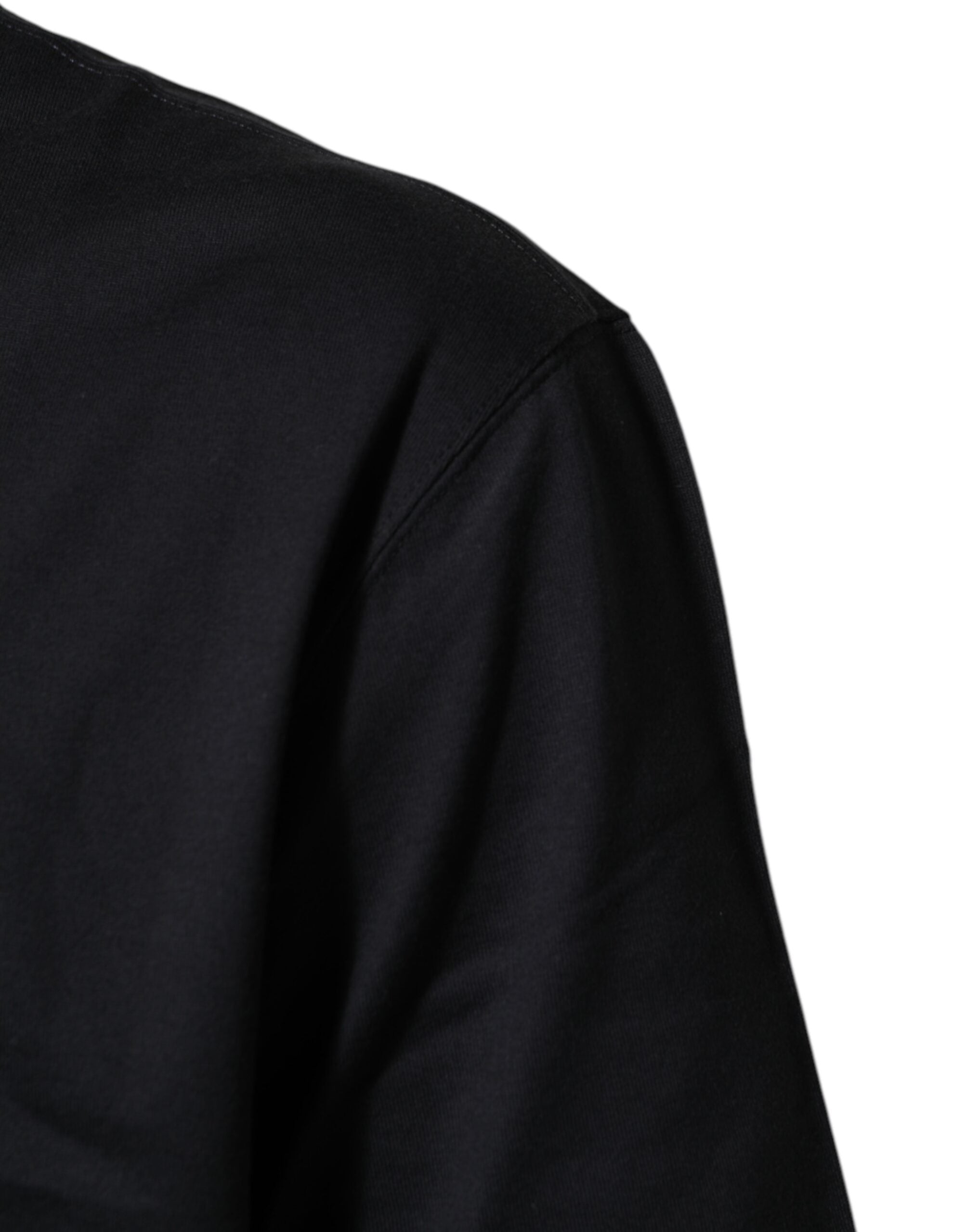 Dolce & Gabbana Black Logo Compass Cotton Crew Neck T-shirt Dolce & Gabbana