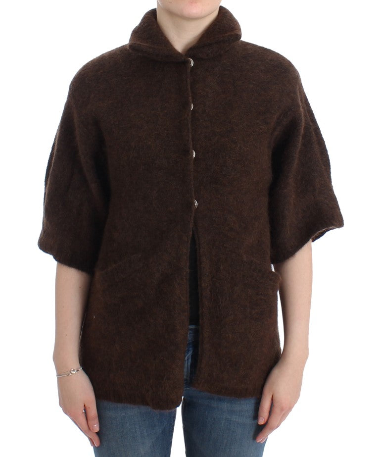 Cavalli Brown mohair knitted cardigan
