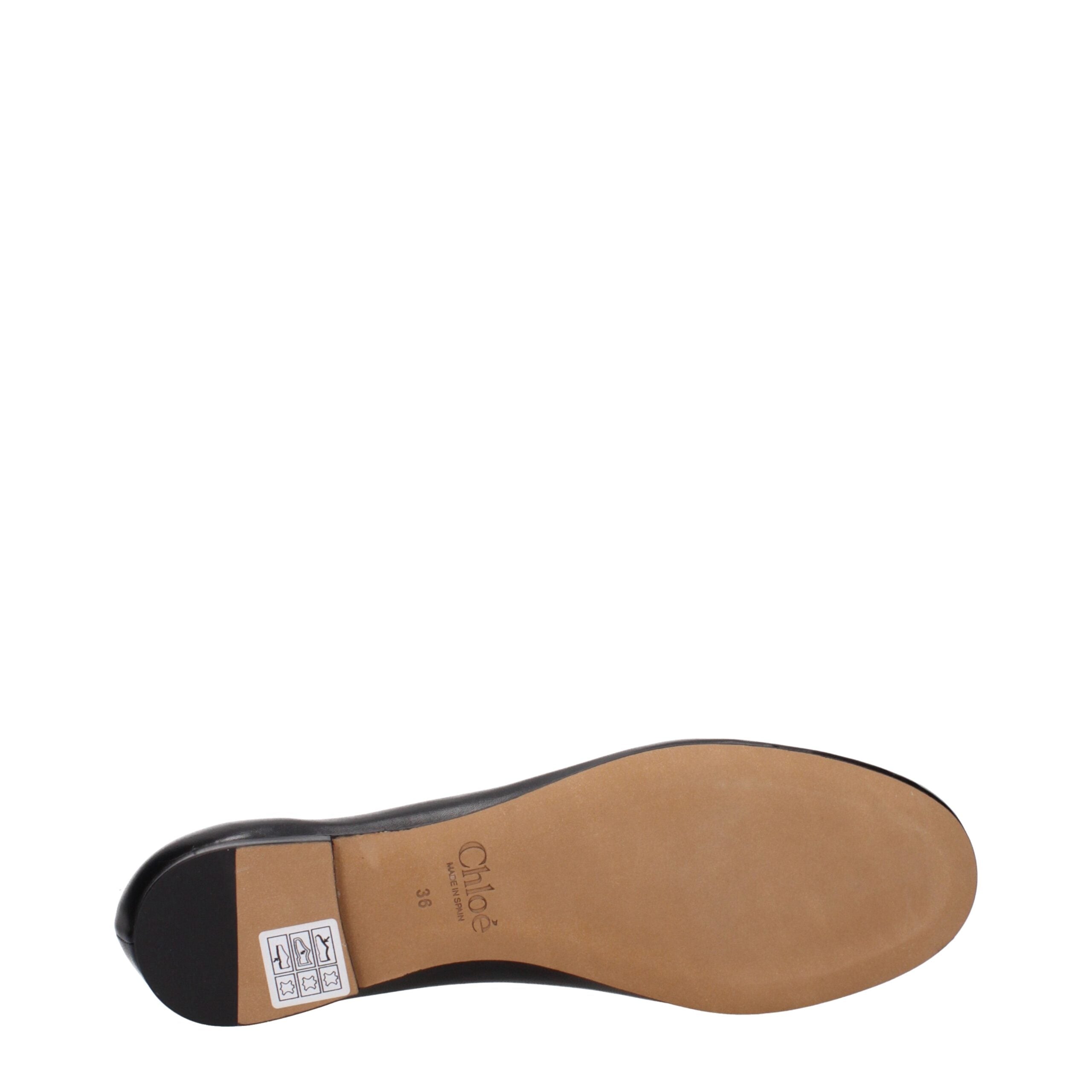 Chloé Black Leather Ballet Flats Chloé