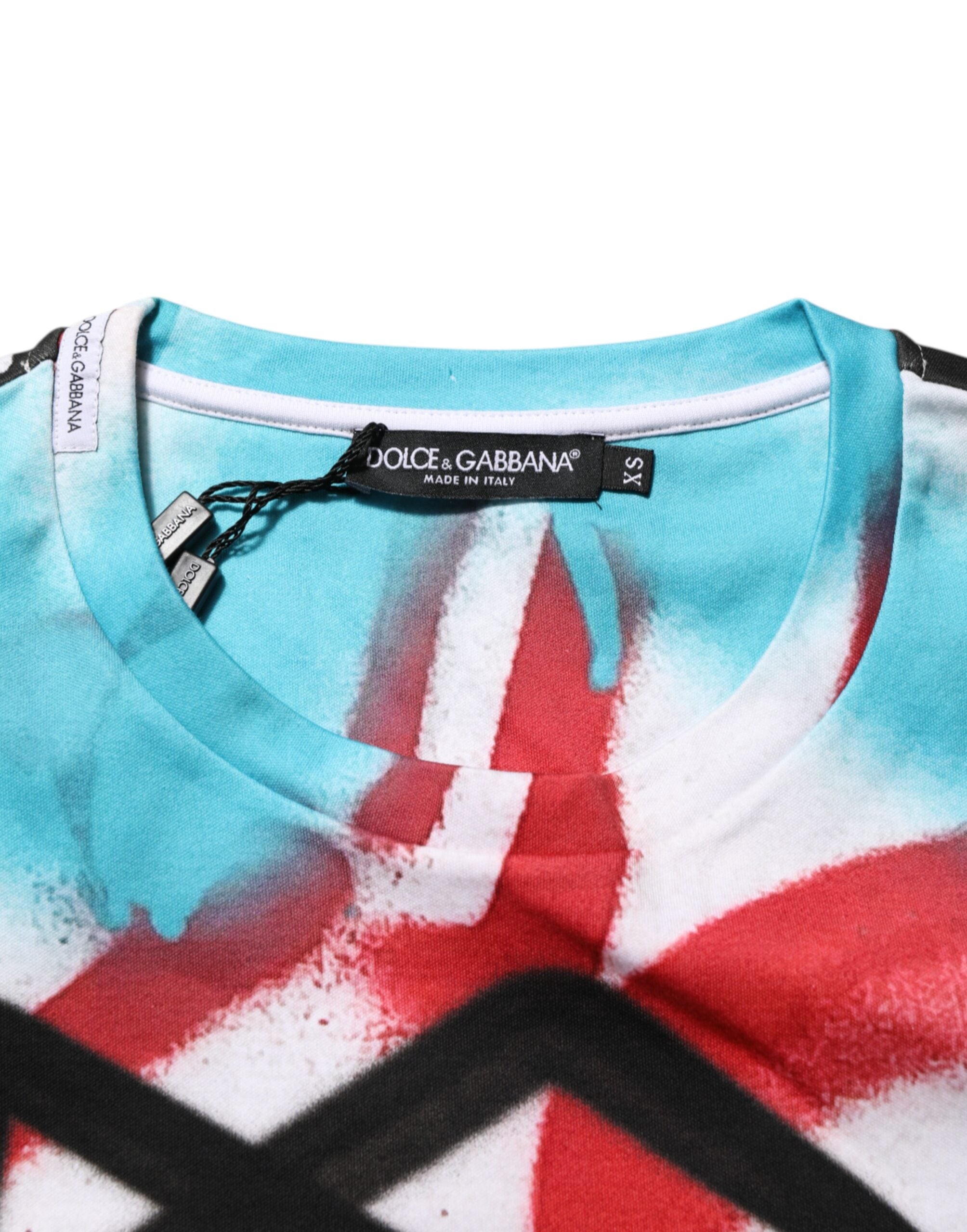 Dolce & Gabbana White Graffiti Crew Neck Short Sleeves T-shirt Dolce & Gabbana