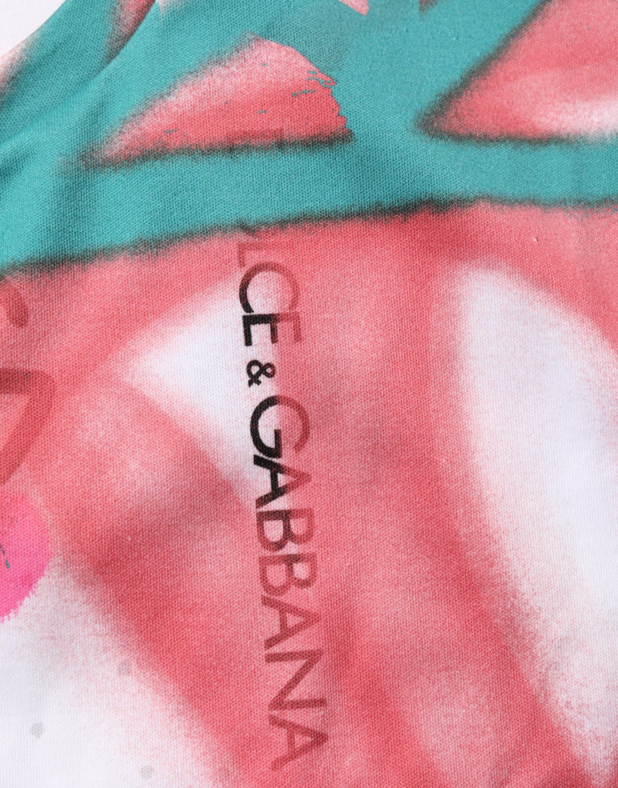 Dolce & Gabbana White Graffiti Crew Neck Short Sleeves T-shirt Dolce & Gabbana