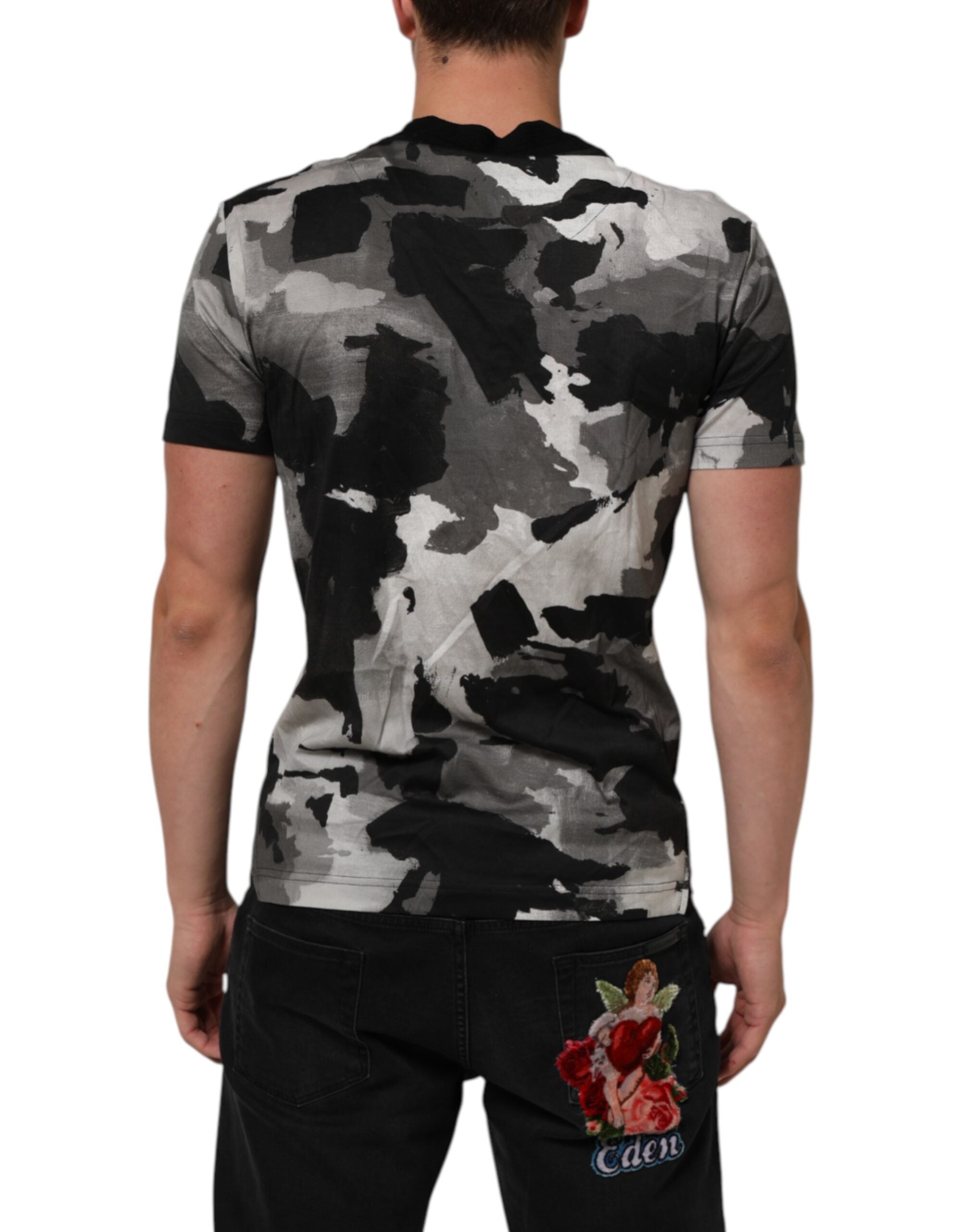 Dolce & Gabbana Multicolor Camouflage Men Short Sleeves T-shirt Dolce & Gabbana